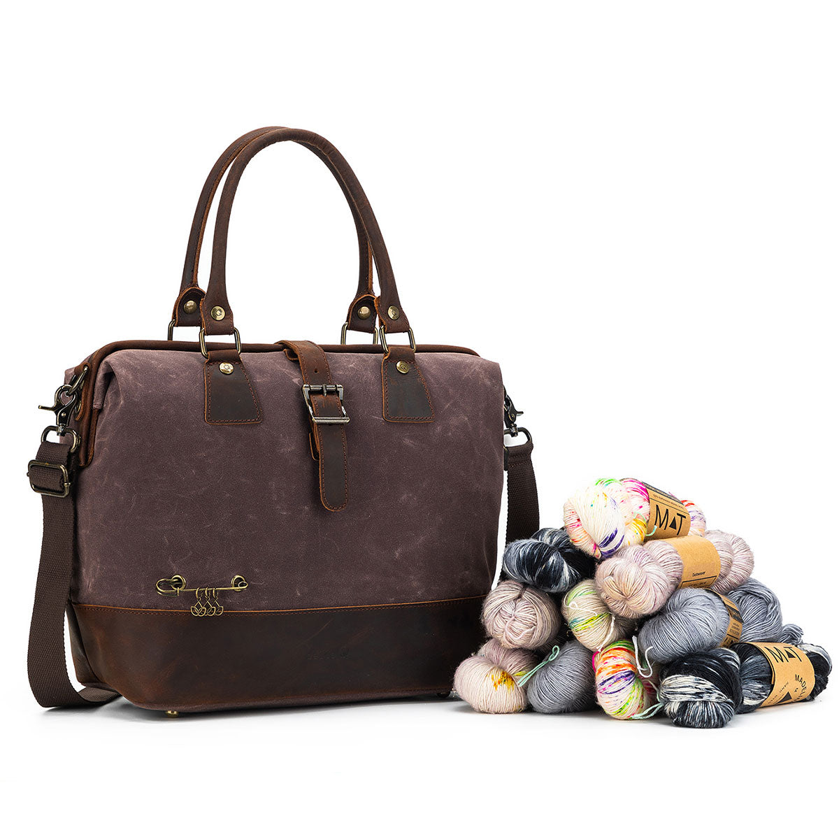 Della Q Maker's Chic Cocoa Canvas Satchel - Ideal for Crafters