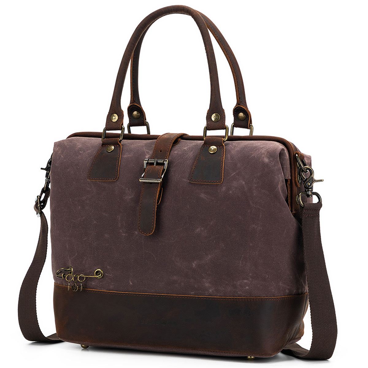 Della Q Maker's Chic Cocoa Canvas Satchel - Ideal for Crafters