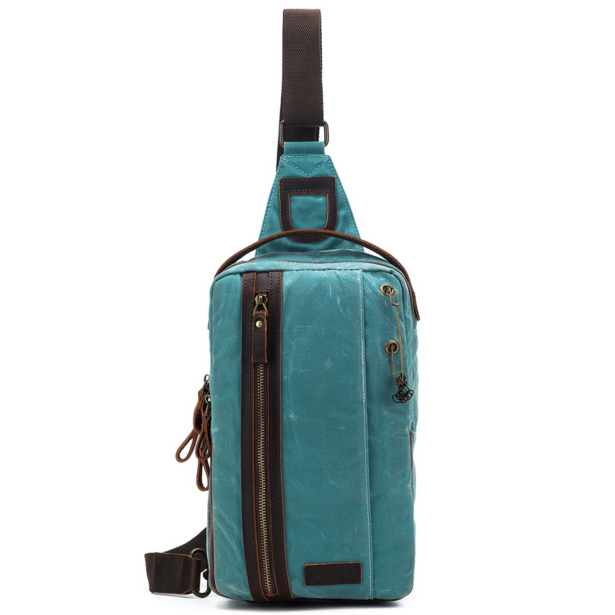 della Q Maker's Mini Messenger Bag - Teal, Lightweight & Water-Repellent