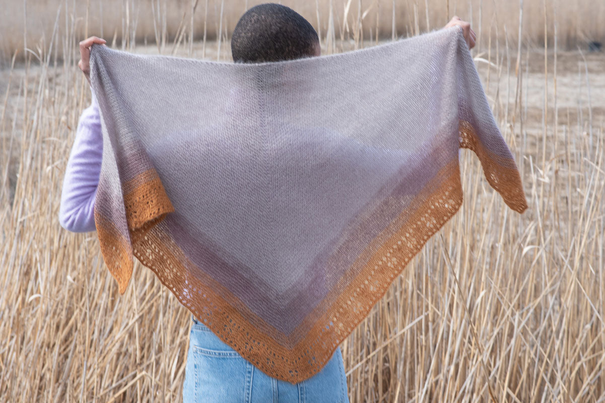 Berroco Aerial + Aerial Color Patterns - Kiania Shawl PDF Download - Stunning Mohair Ombre Gradient