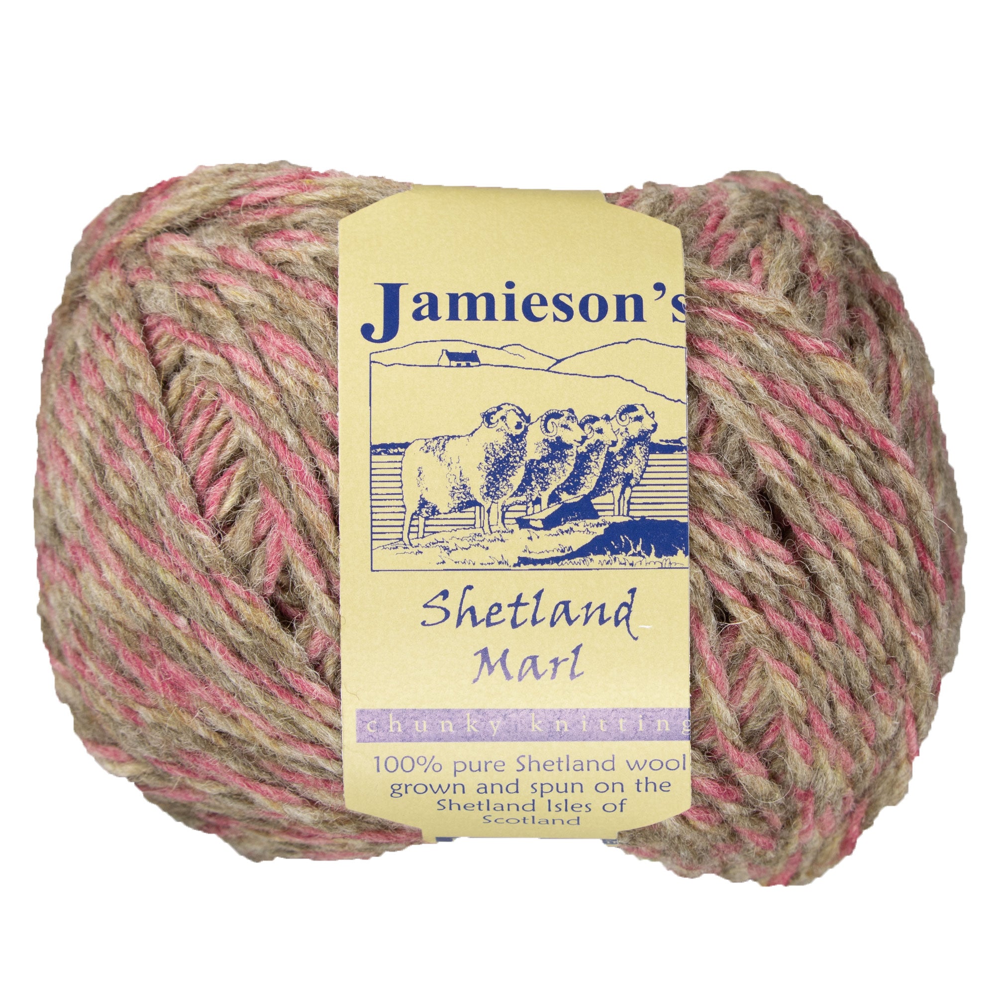 Jamieson's of Shetland Marl Chunky Yarn - 2112 Crabshell - Ideal for Chunky Knit & Crochet