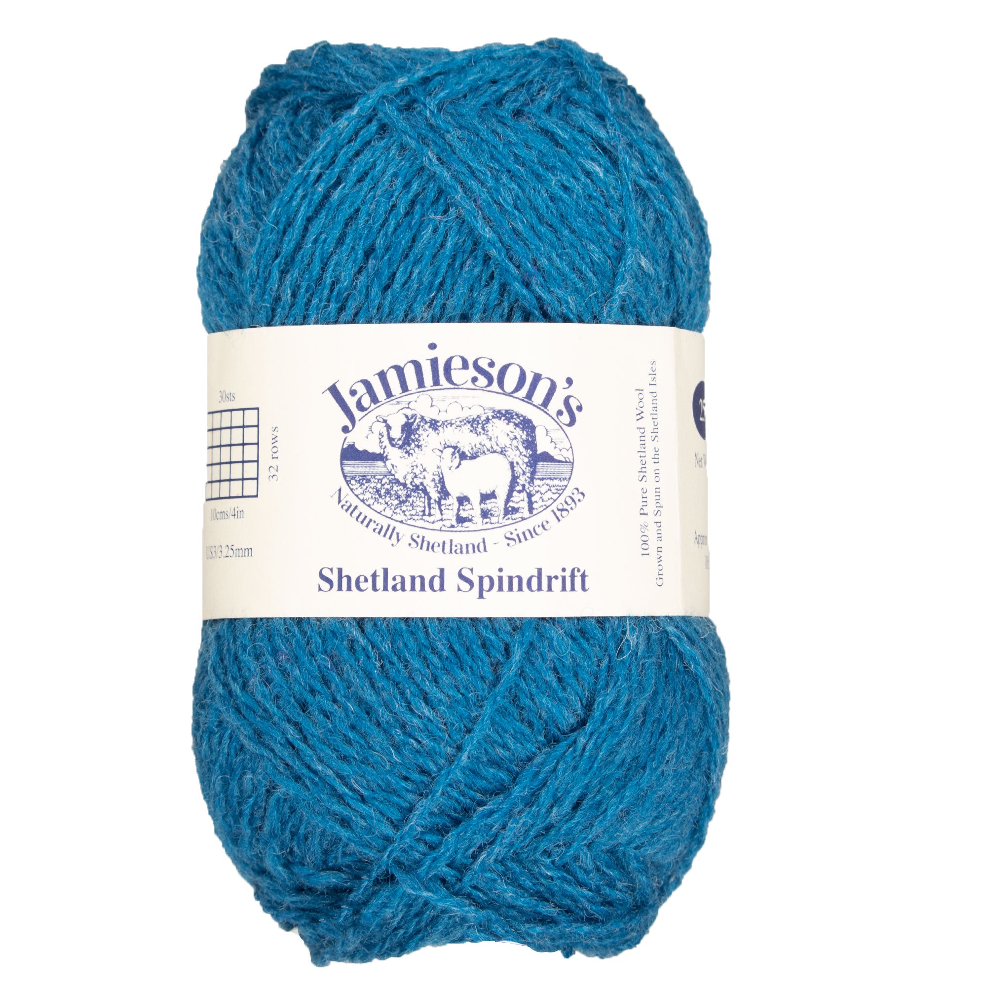 Jamieson's of Shetland Premium Spindrift Yarn - 676 Sapphire for Colorful Crochet and Knitting