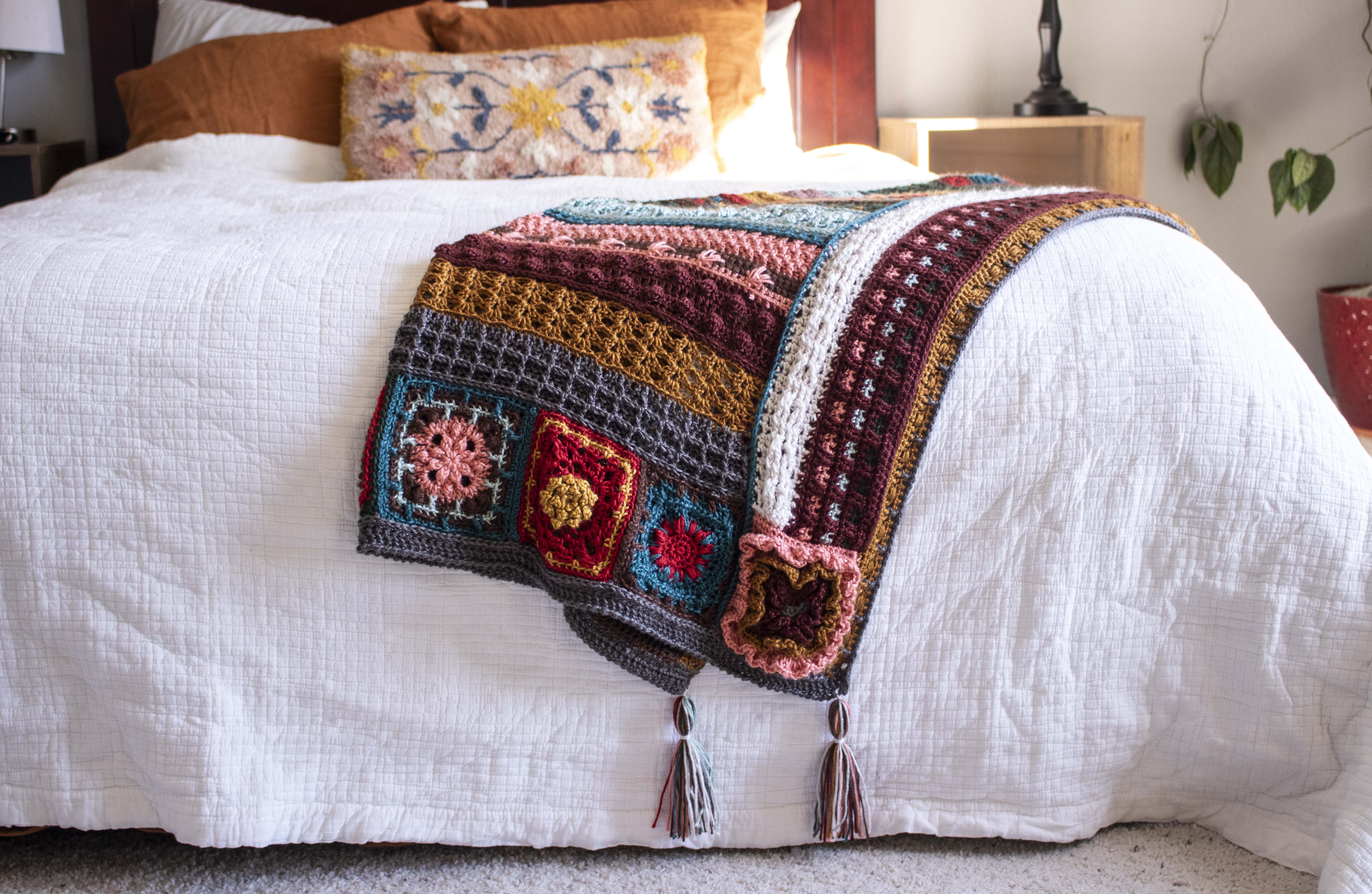Jimmy Beans Wool 2025 Crochet Blanket Club Kits - Beanstalk Worsted - Trailblazer Colorway for Cozy Crochet Projects