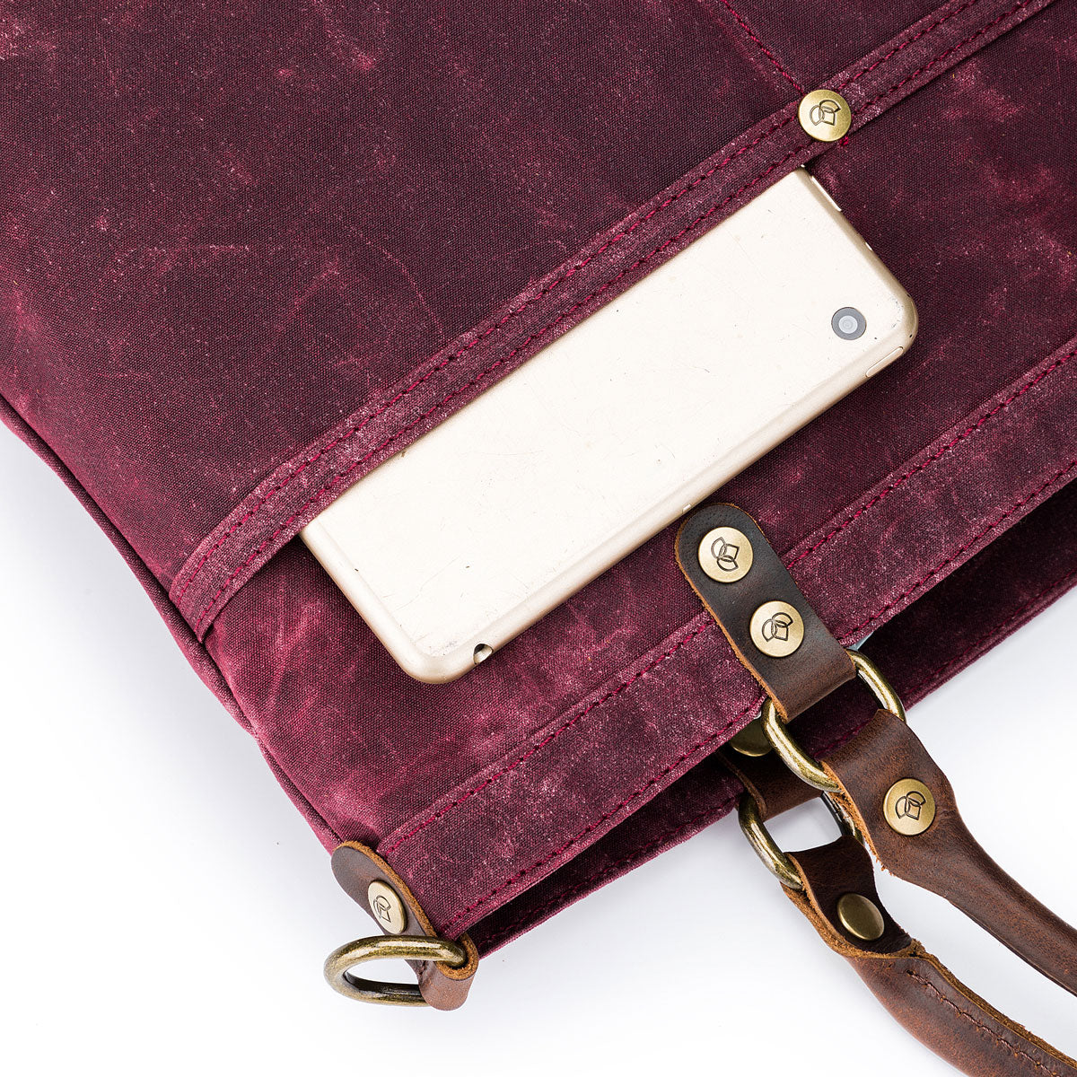 della Q Maker's Premium Red Canvas Tote for Knitters and Crocheters