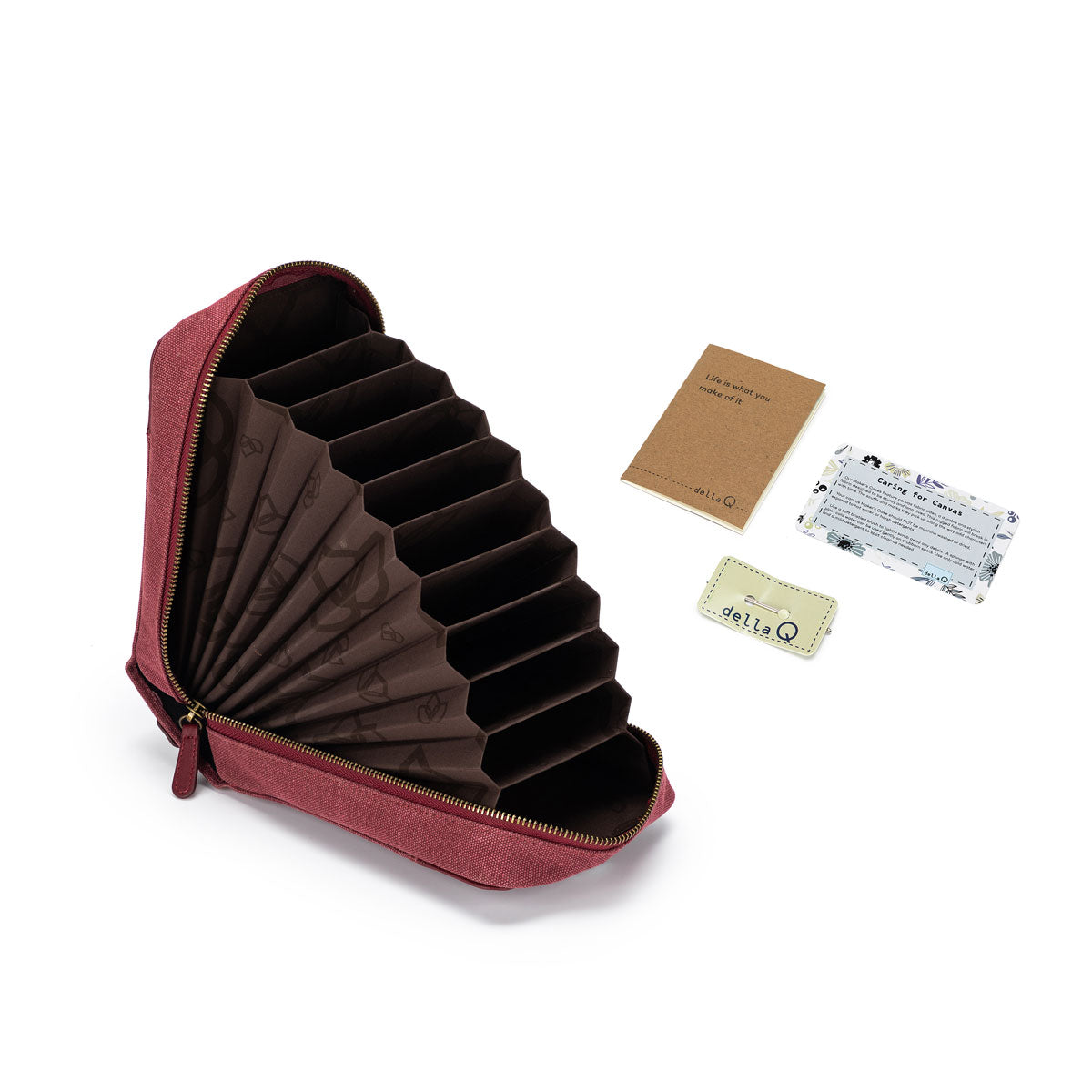della Q Maker's Premium Maroon Circular Needlecase for All Needle Sizes