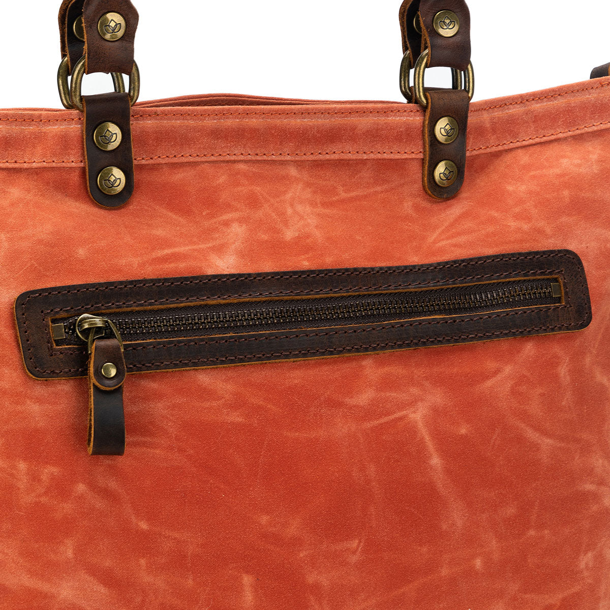 della Q Maker's Stylish Orange Canvas Tote for Knitters and Crocheters