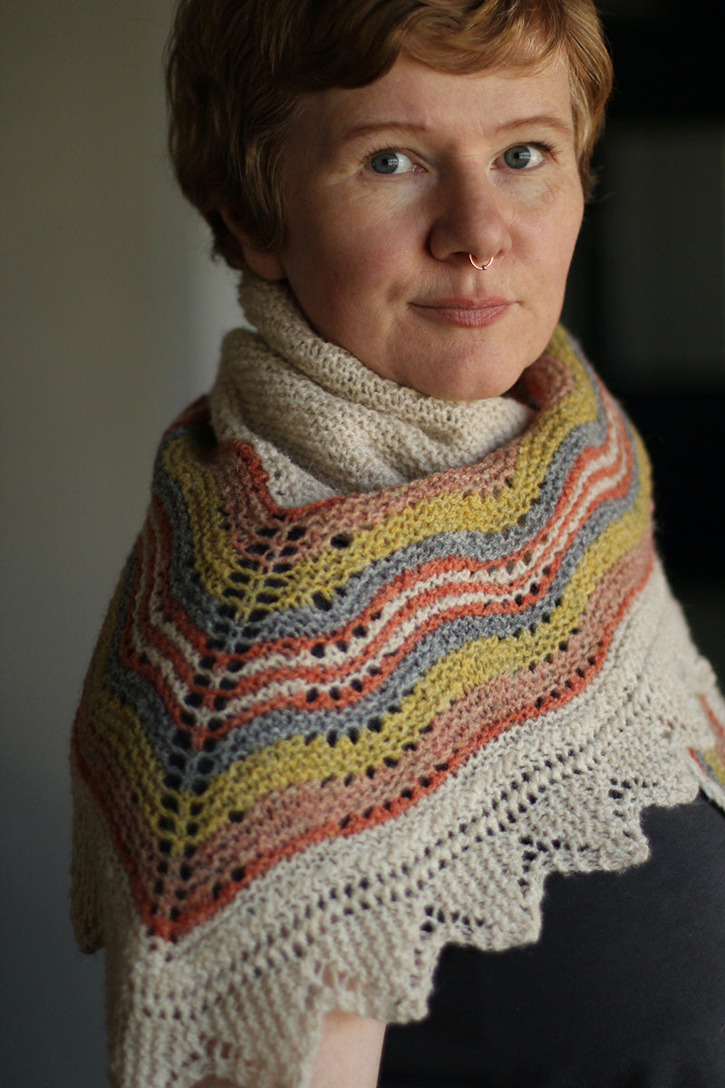 Jamieson's of Shetland Hansel Hap Half Version Knitting Kit - Three Colorways, Three Sizes