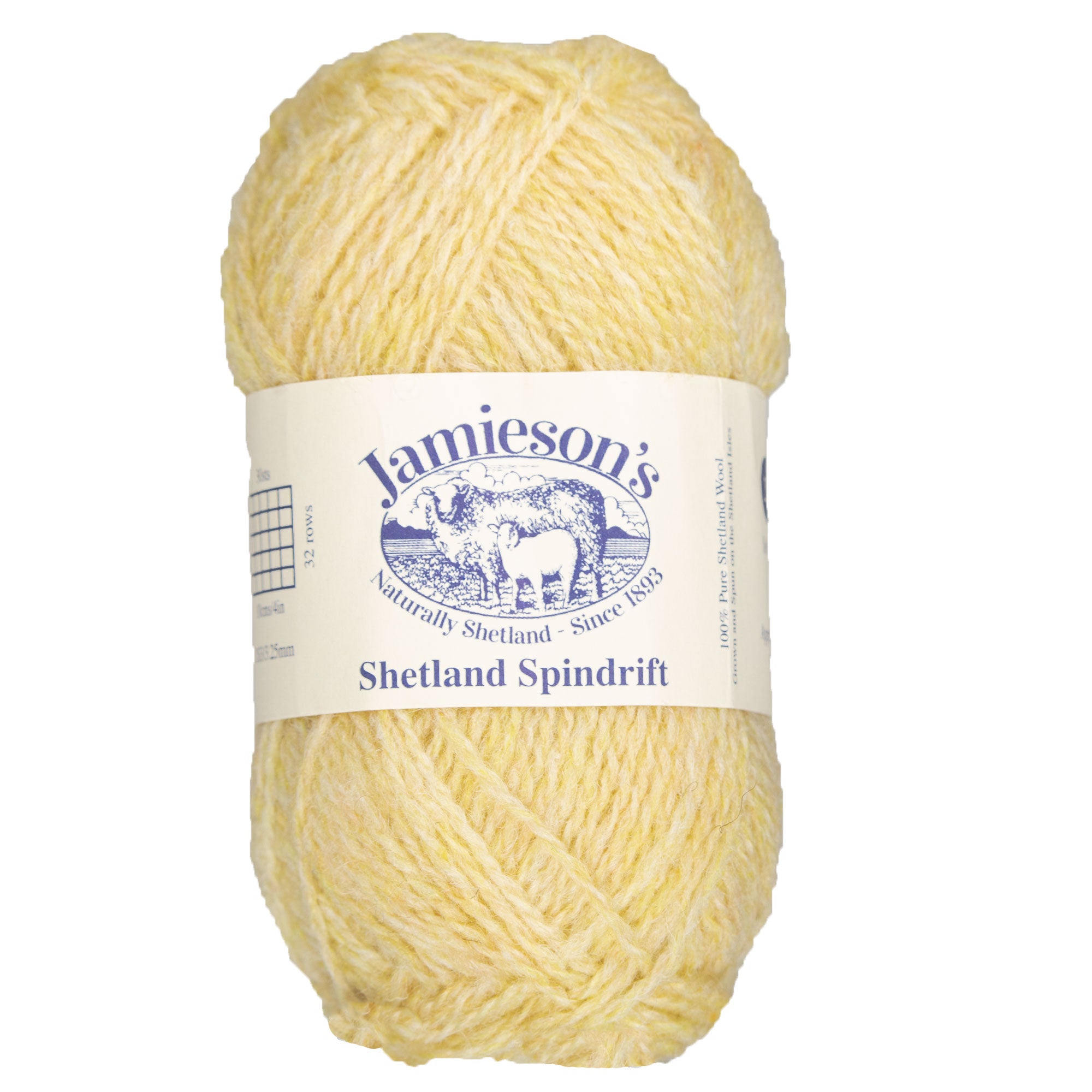 Jamieson's of Shetland Premium Spindrift Yarn - 179 Buttermilk, Ideal for Crochet & Fair Isle Knitting