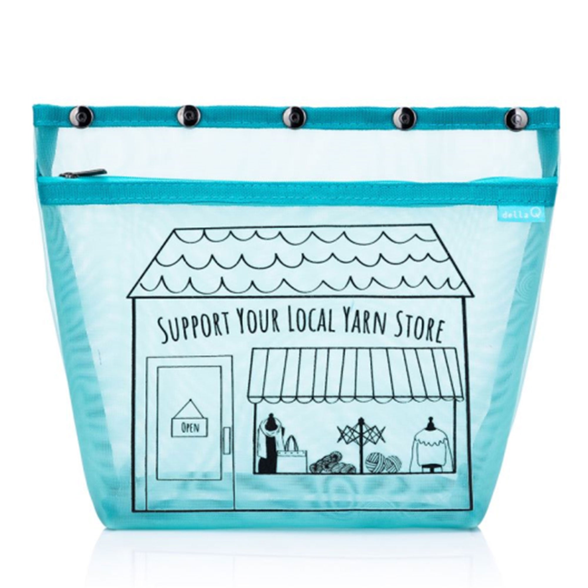 della Q Oh Snap - Local Yarn Store Day - Cerulean: Ideal Craft, Travel, and Storage Bag