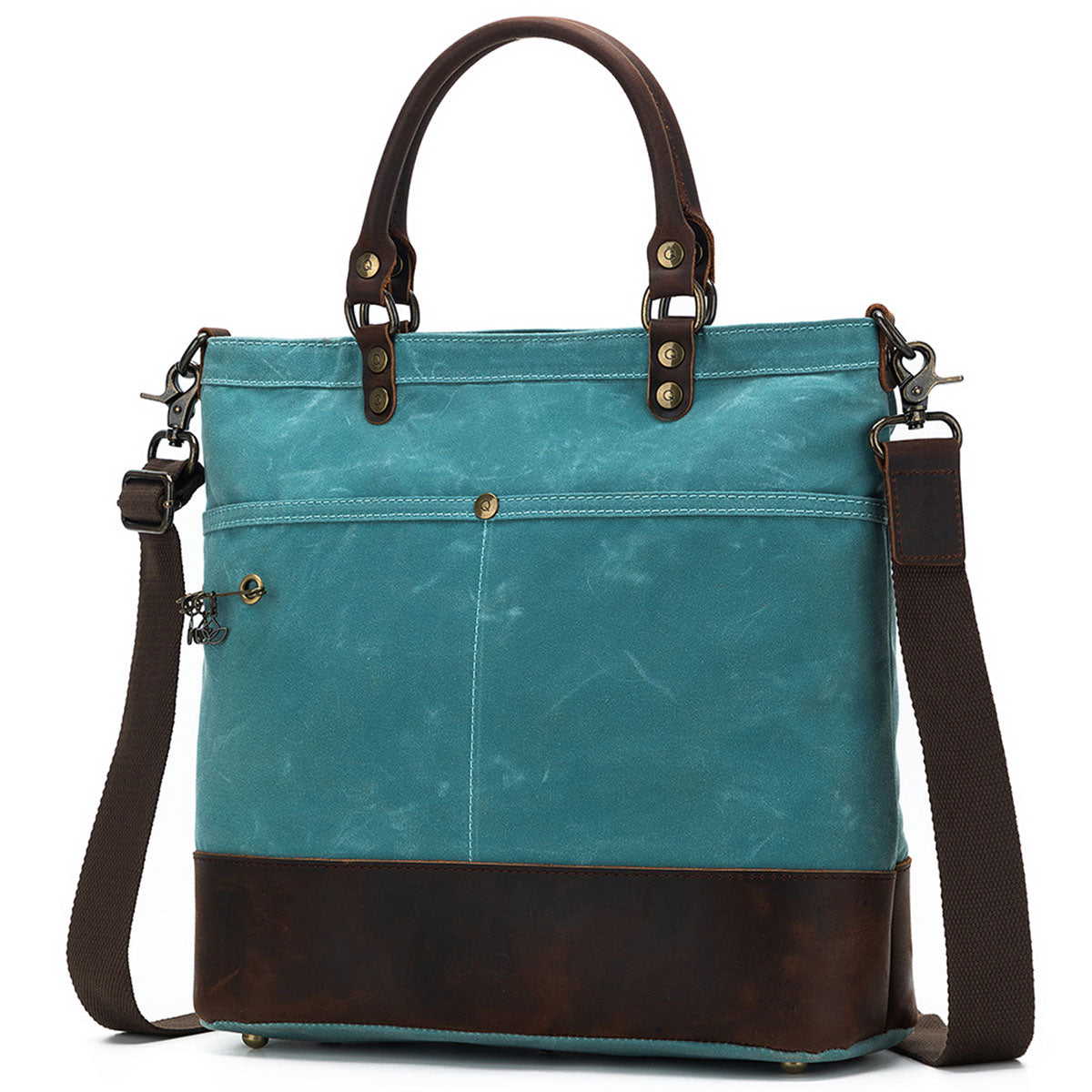 della Q Maker's Premium Canvas Tote in Teal for Knitters and Crocheters