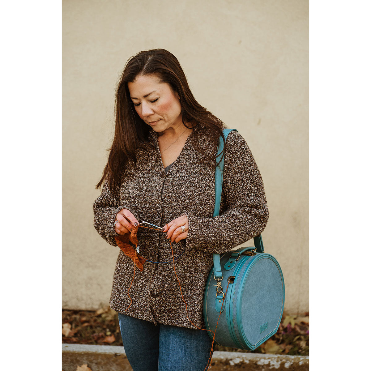 della Q Stylish Teal Maker's Hat Box for Craft Lovers