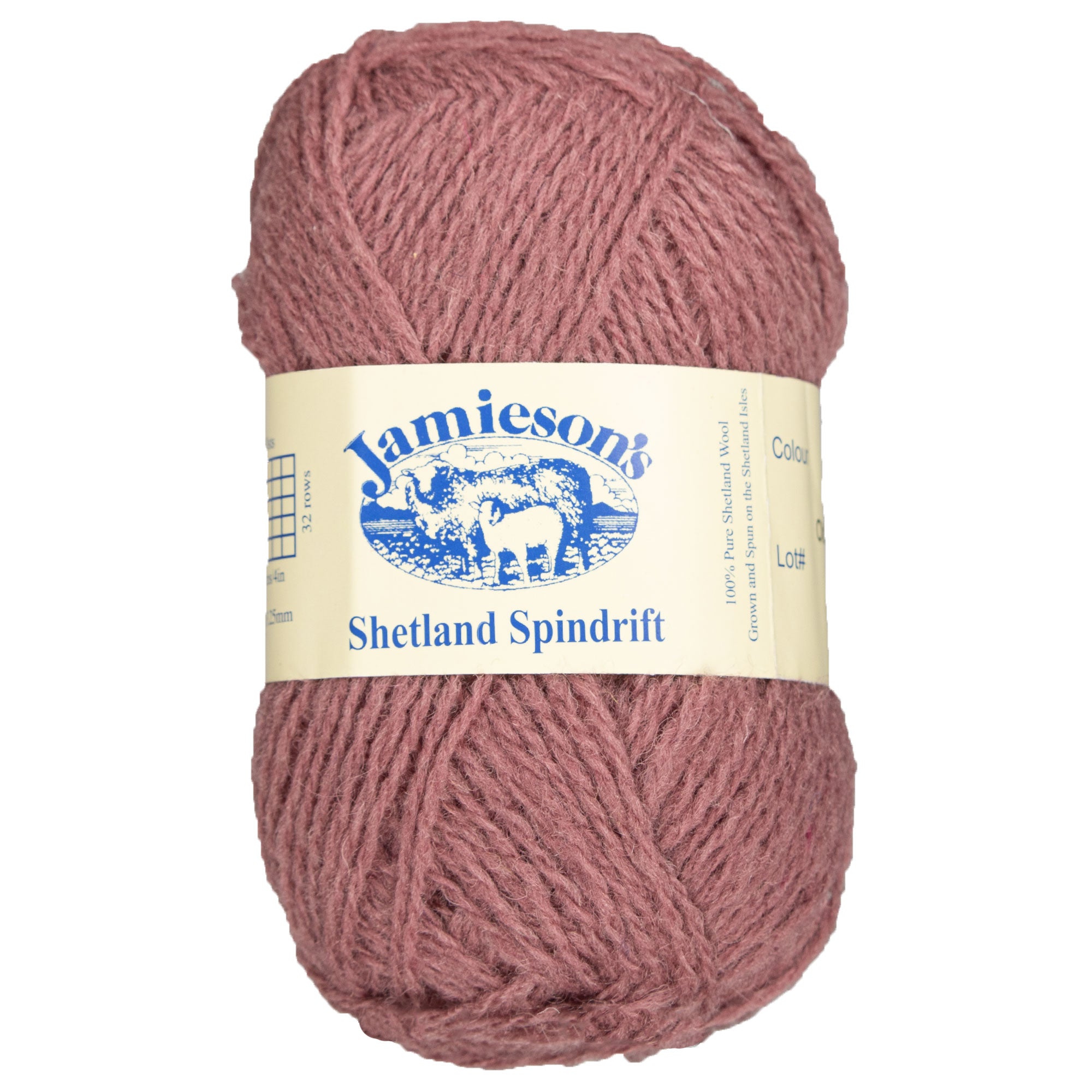 Jamieson's of Shetland Spindrift 2-Ply Yarn - 556 Old Rose for Crochet and Fair Isle Knitting