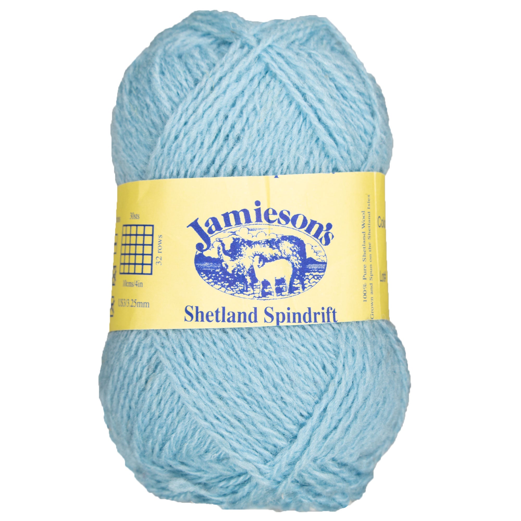 Jamieson's of Shetland Spindrift 2-Ply Yarn - 655 China Blue - Ideal for Colorwork Projects