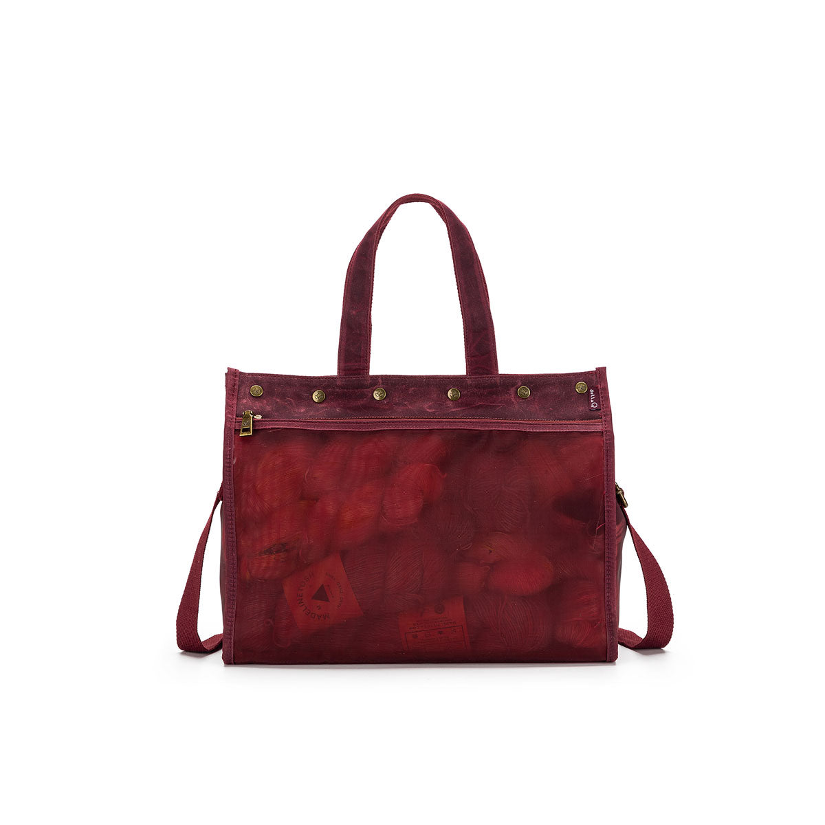 della Q Maker's Stylish Red Mesh Tote for Craft Enthusiasts