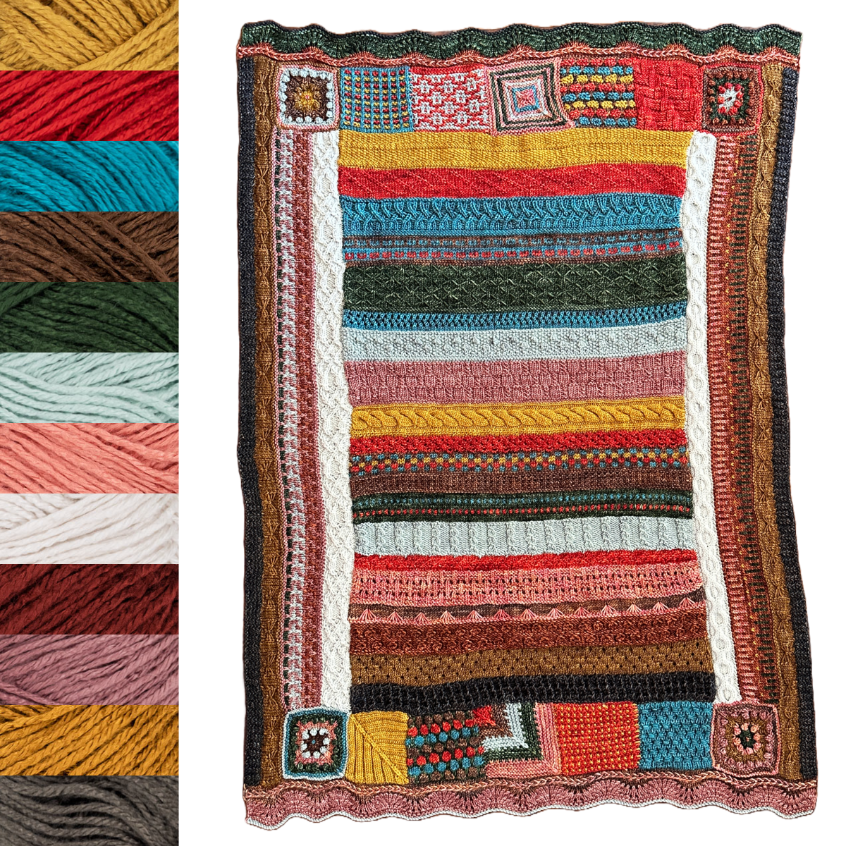 Jimmy Beans Wool 2025 Knit Blanket Club Kits - Beanstalk Worsted - Trailblazer Colorway Exclusive Knitting Kits