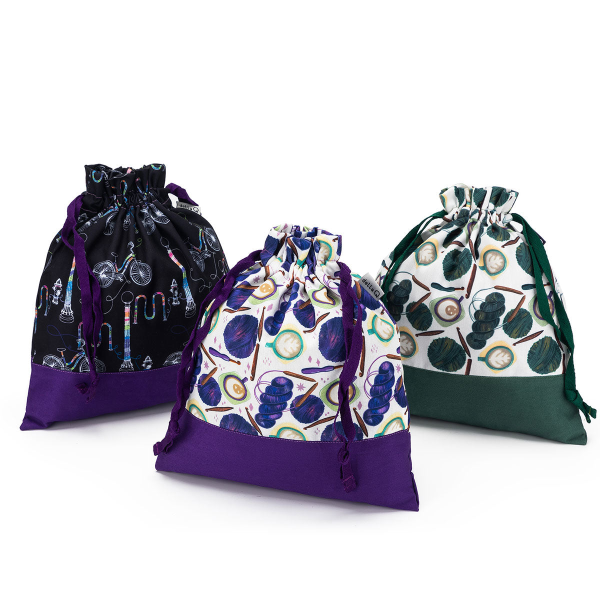 della Q Small Eden Project Bag 115-1 - Exclusive Fabric Print Collection for Yarn Bombing Enthusiasts