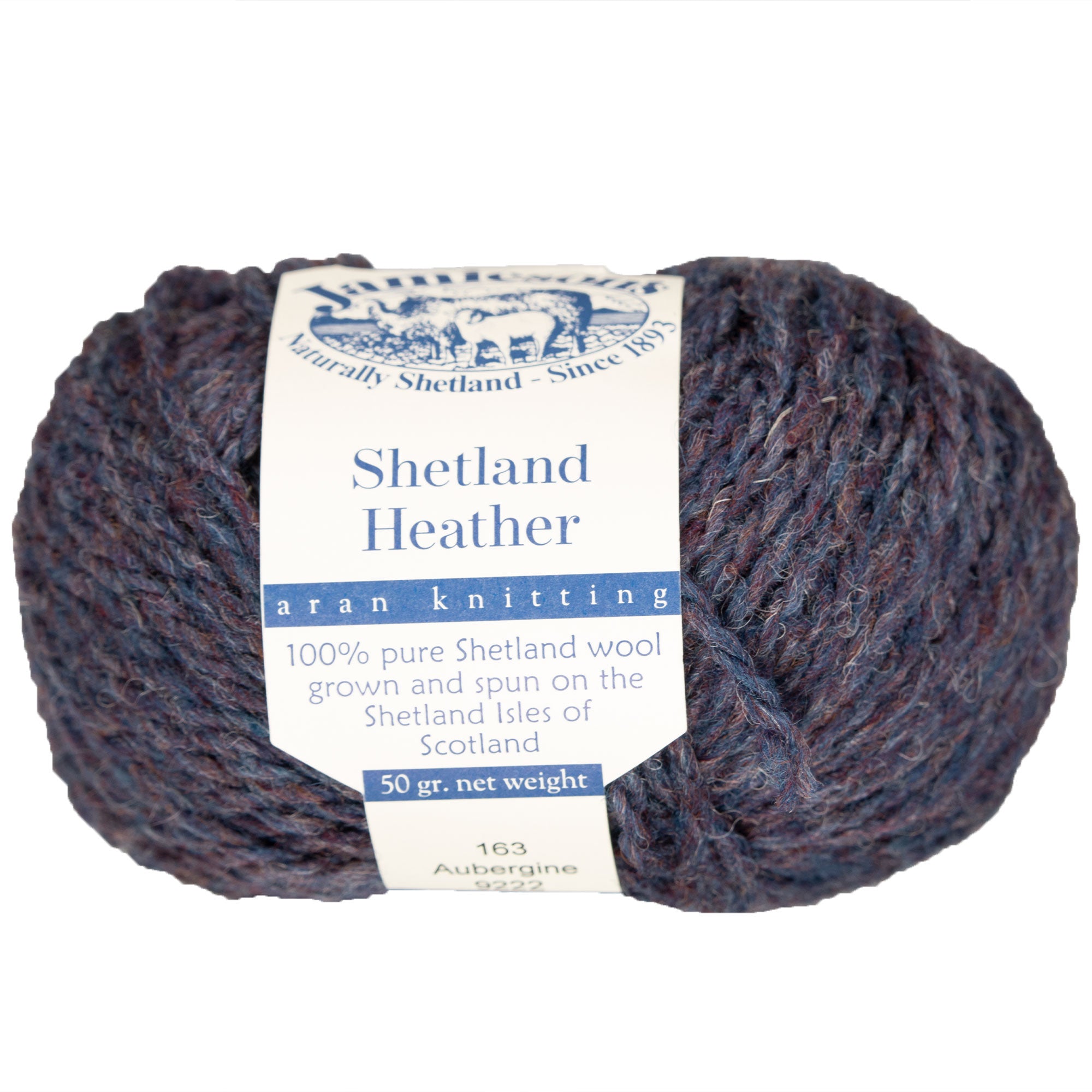 Jamieson's of Shetland Premium Heather Aran Yarn - 163 Aubergine