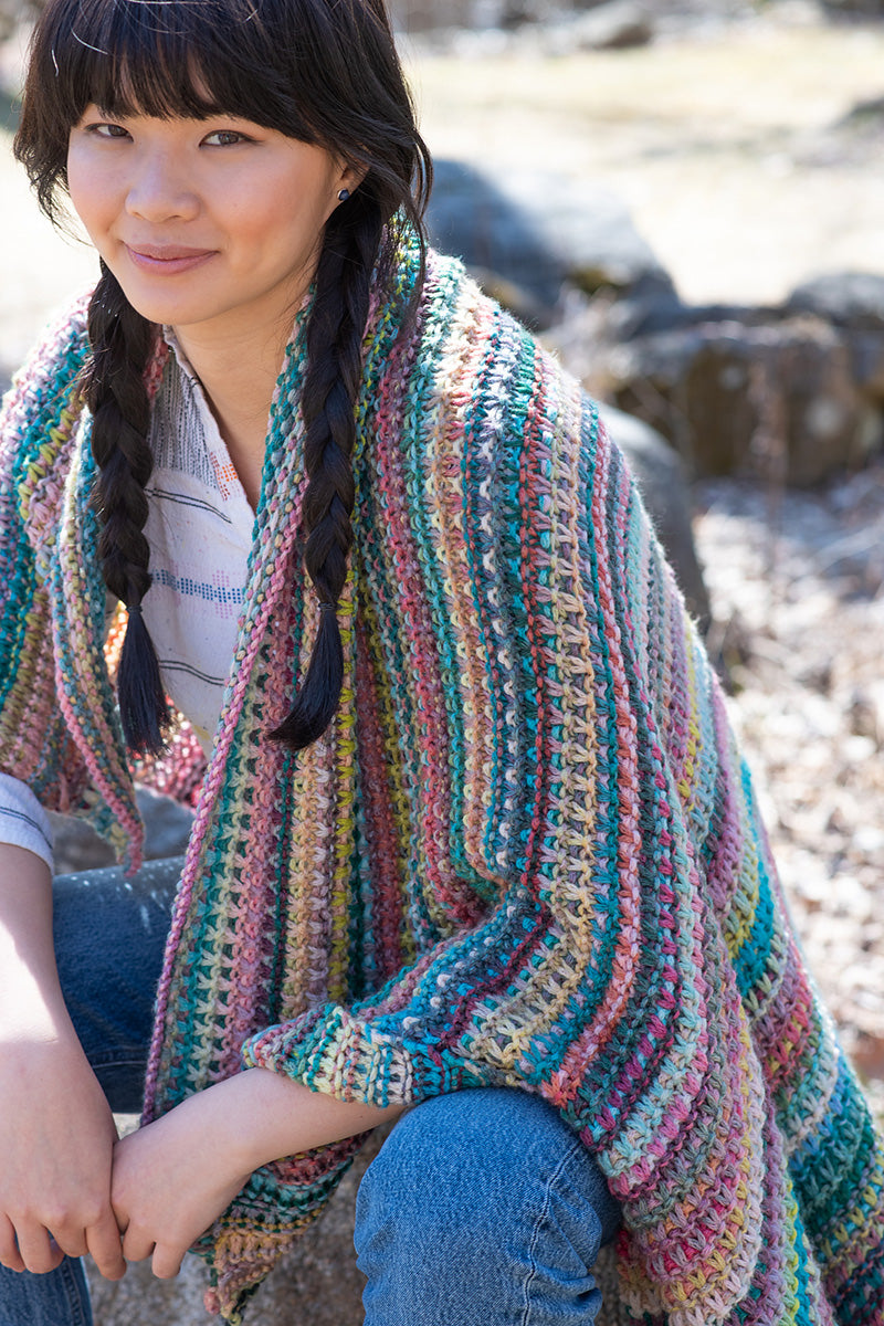 2022 Berroco Fall Collection Patterns - Bente Blanket PDF Download: A Colorful Cozy Delight