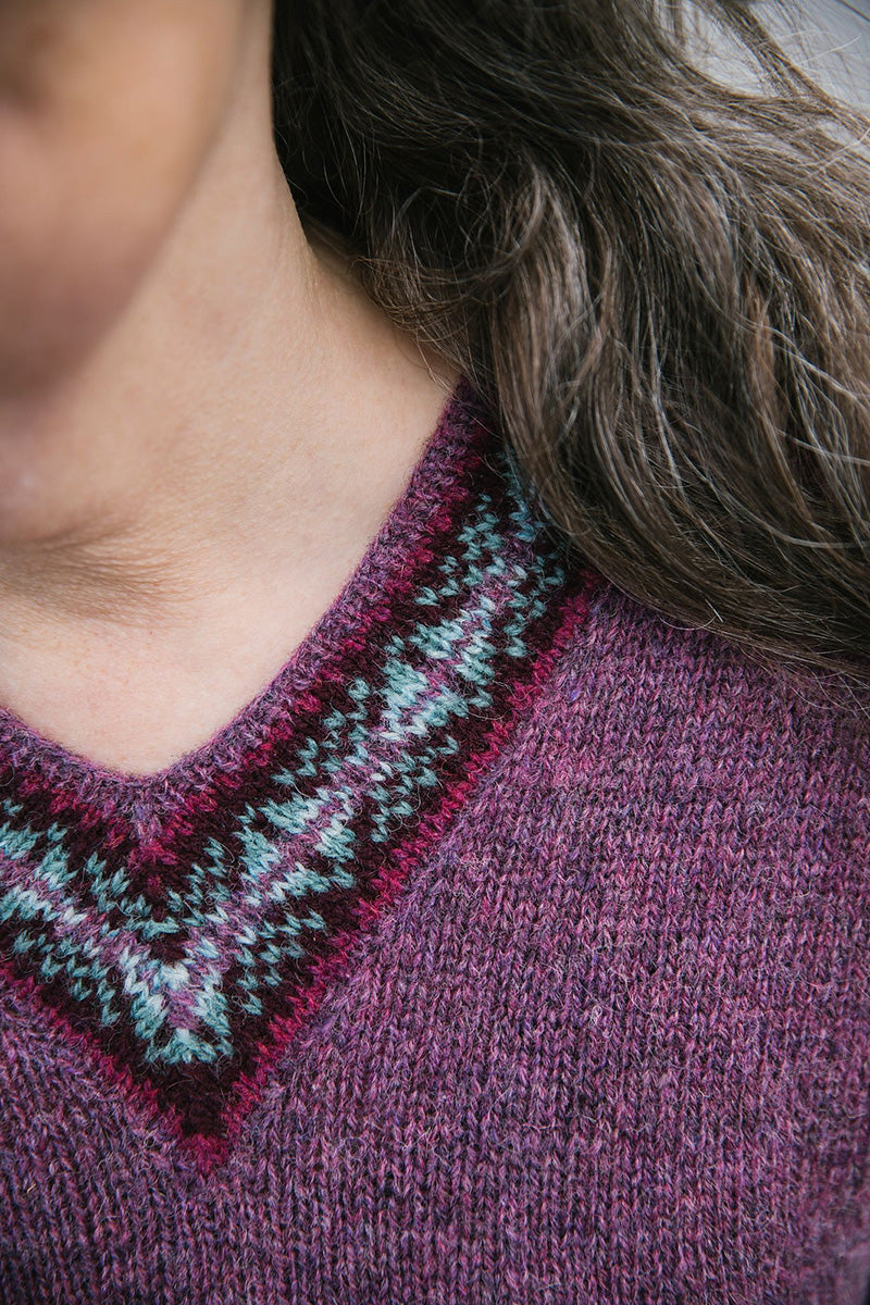 Jamieson's of Shetland Ling V-Neck Knitting Kit - Authentic Shetland Experience