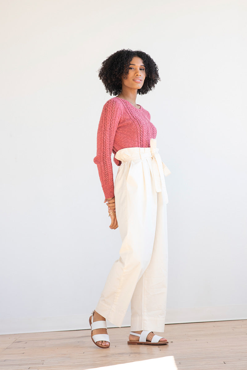 Berroco Meraki Patterns - Stylish Cynna Pullover PDF Download - Cable and Lace Design