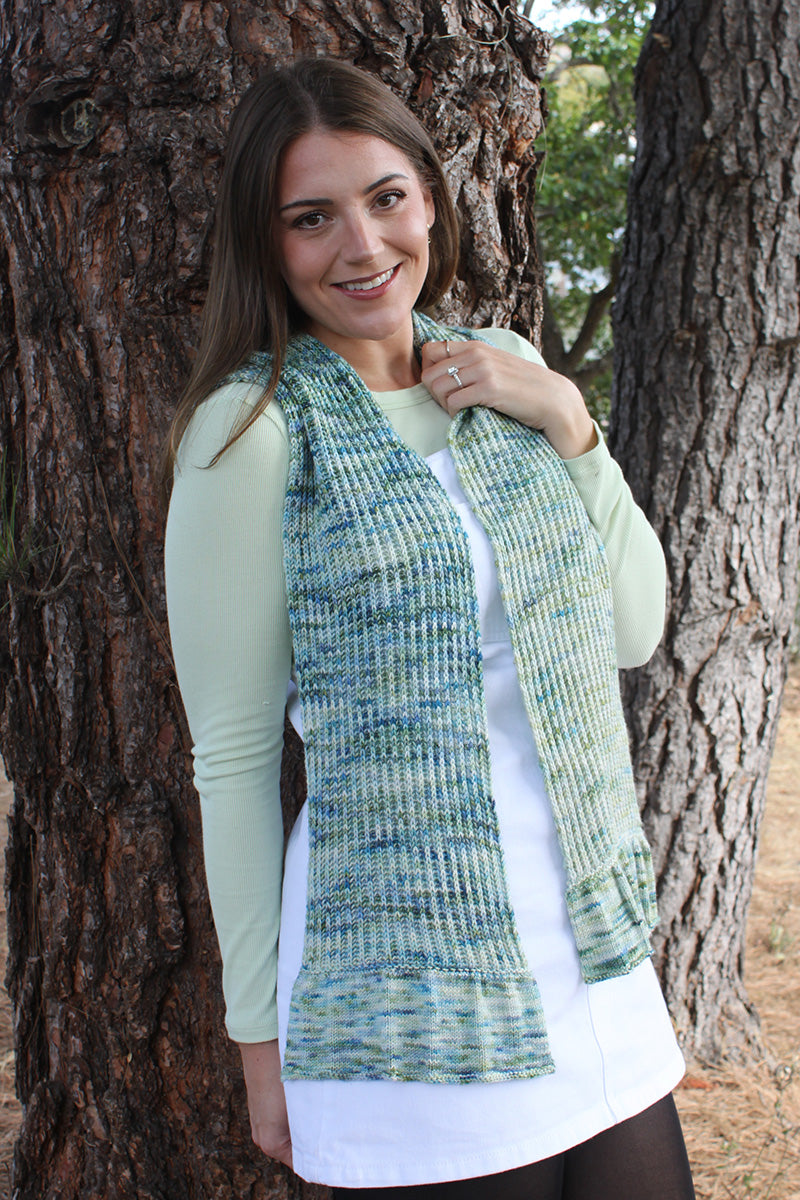 Dream In Color Frosted Forest Scarf Kit with Enchanting Fen Color for Beginner and Seasoned Knitters