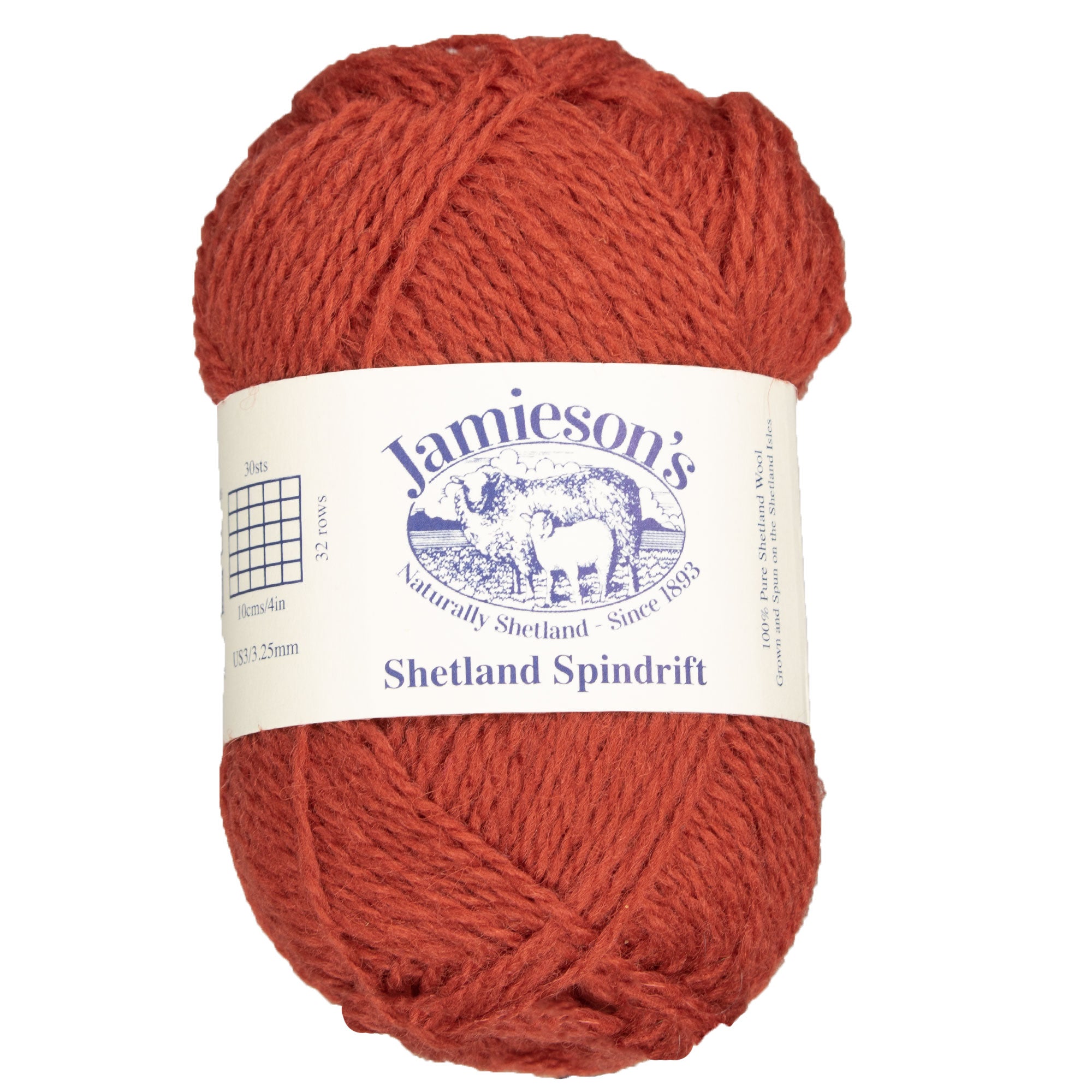 Jamieson's of Shetland Premium Spindrift Yarn - 524 Poppy, Ideal for Colorwork