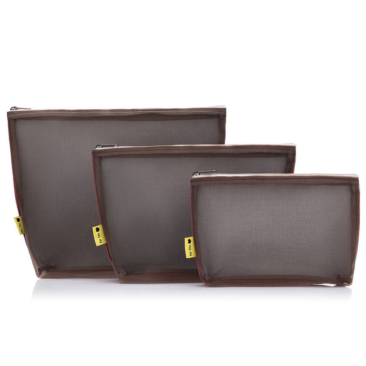 della Q Premium Mesh + Zip Collection 1123-1 - Stylish Linen Wine - Ideal for Notion Storage and Small Projects
