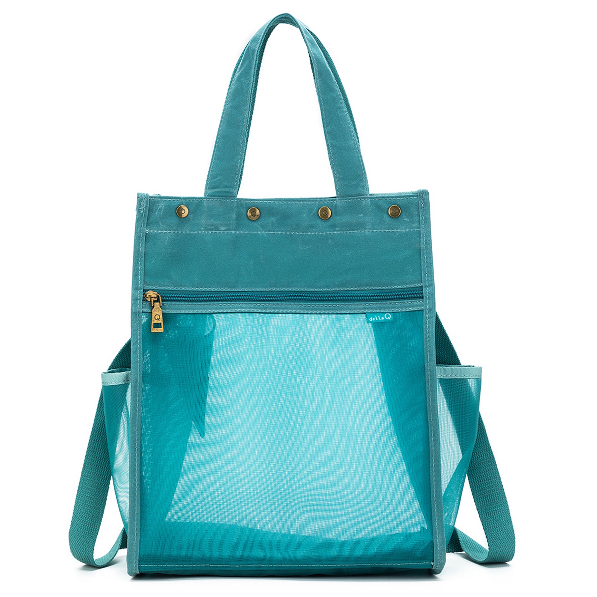 della Q Premium Tall Maker's Mesh Tote - Teal: Ideal for Crafting