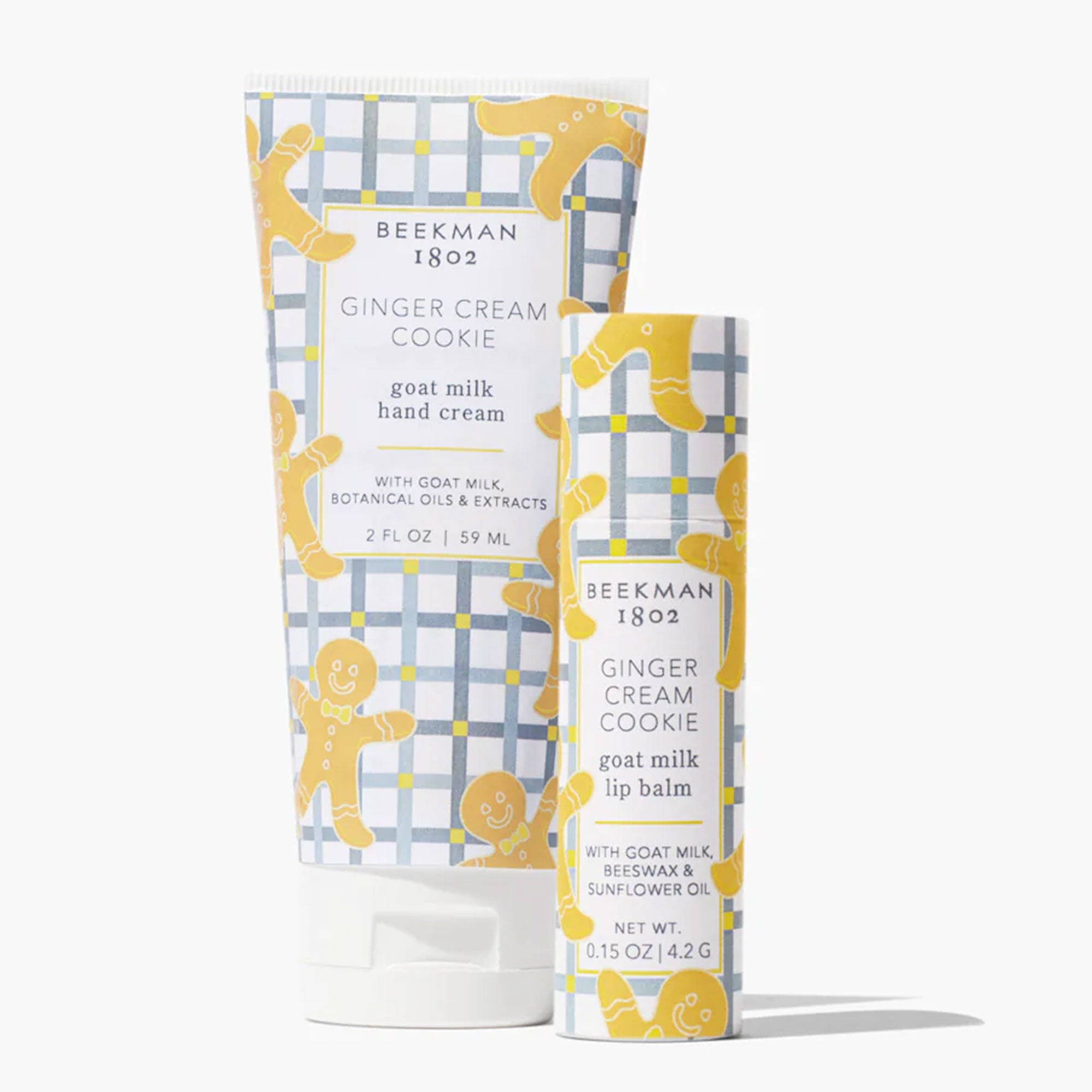 Beekman 1802 Luxurious Goat Milk Hand Cream and Lip Balm Set - Ginger Cream Cookie Scent