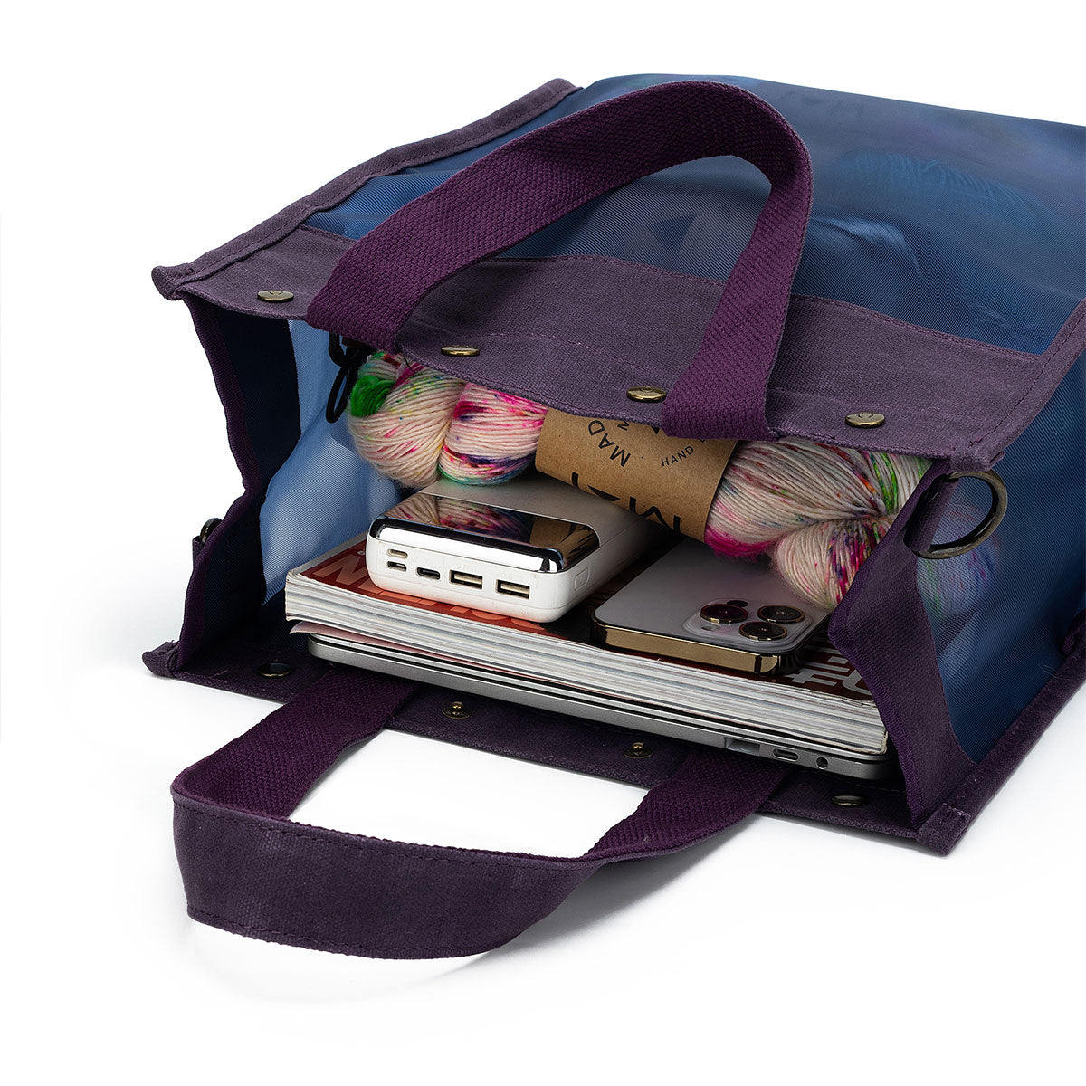della Q Maker's Purple Tall Mesh Tote - Ideal for Crafting