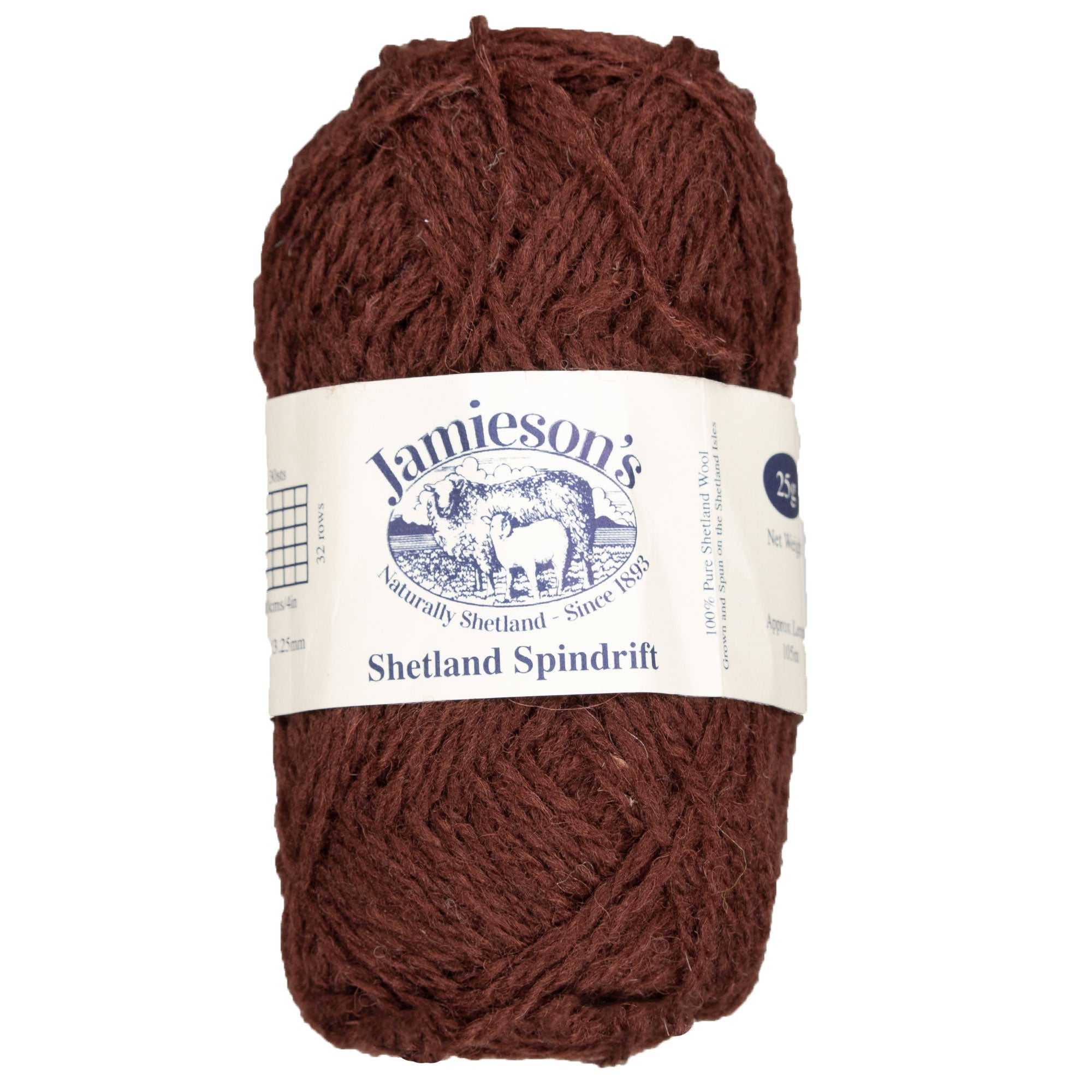 Jamieson's of Shetland Spindrift 2-Ply Yarn - 879 Copper, Ideal for Colorwork Projects