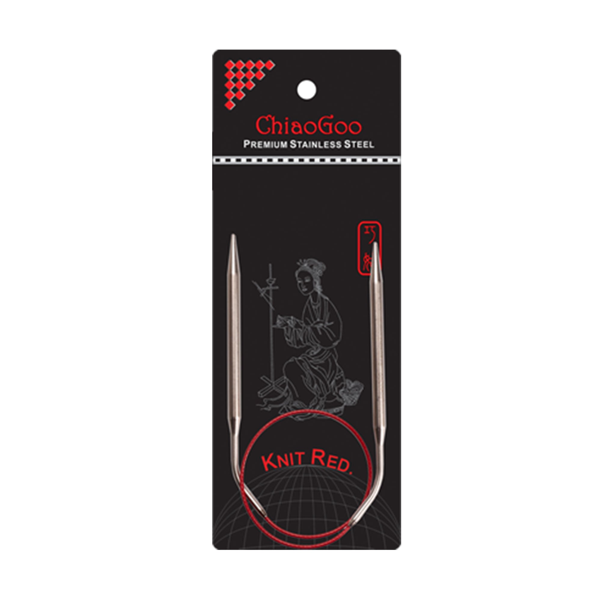 ChiaoGoo Super-Smooth RED Circular Knitting Needles - US 11 (8.00mm) - 16 Inches