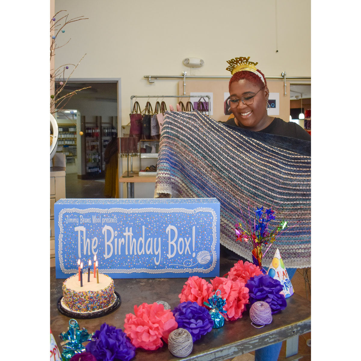 2023 Jimmy Beans Wool Exclusive Birthday Box Kits - Birthday Suit in Stunning Purples