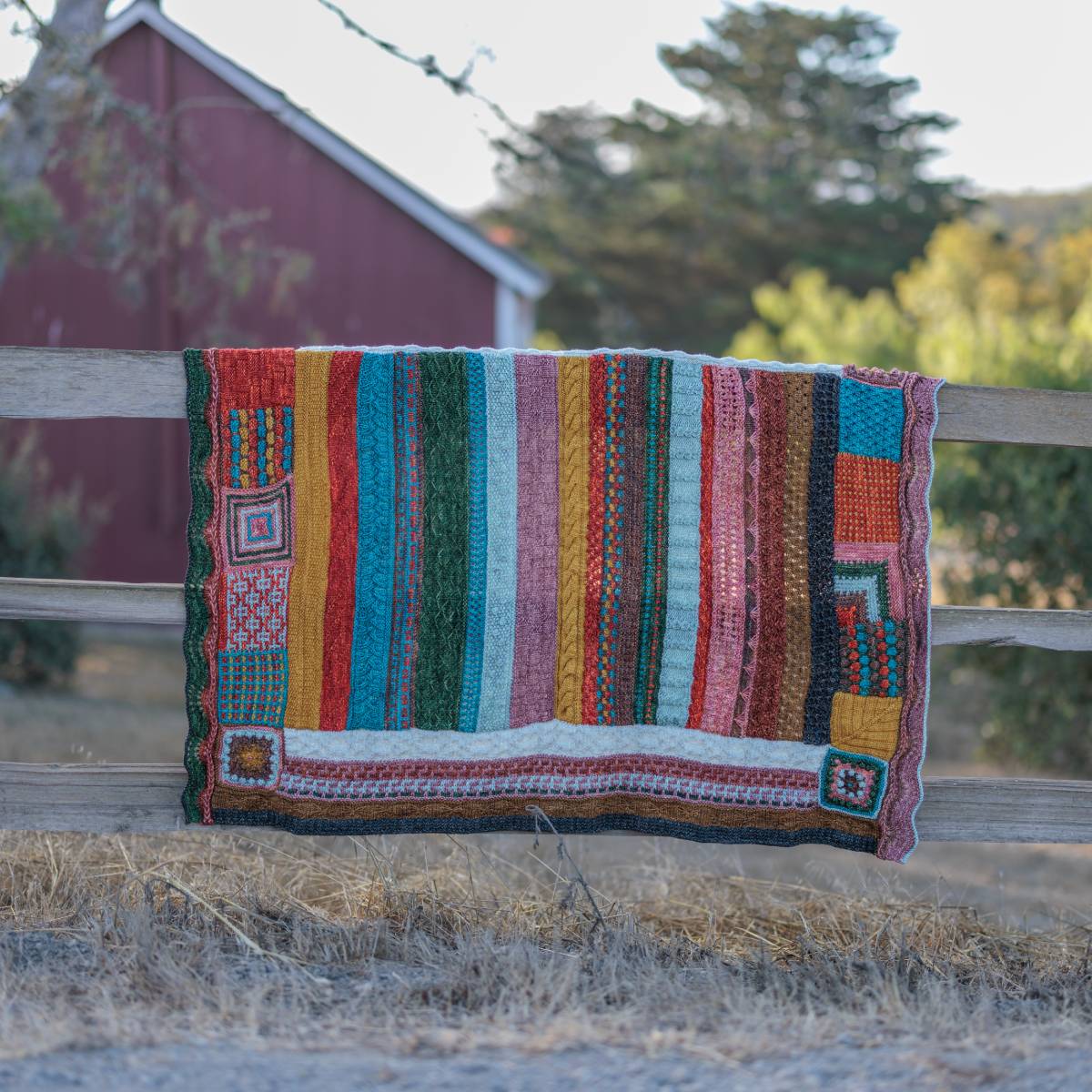 Jimmy Beans Wool 2025 Luxury Knit Blanket Club Kits - Madelinetosh Tosh Blanket in Trailblazer Colorway