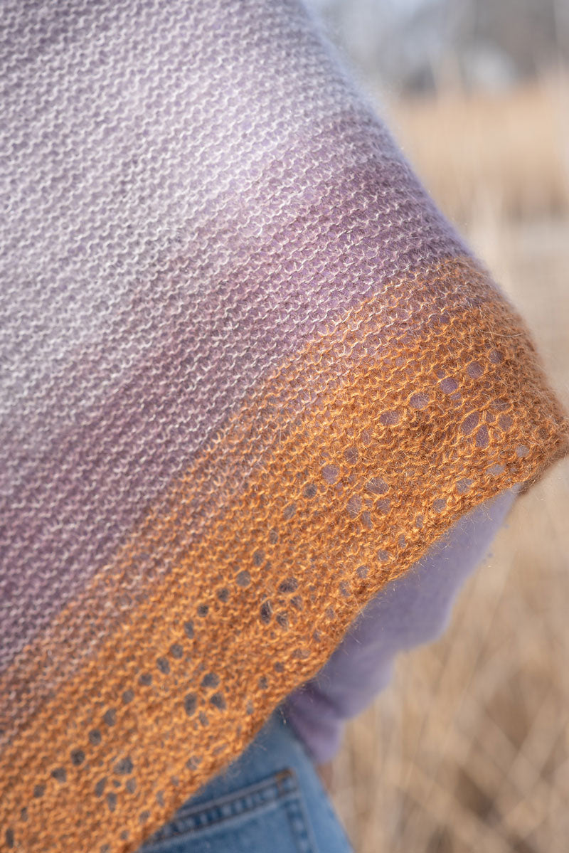 Berroco Aerial + Aerial Color Patterns - Kiania Shawl PDF Download - Stunning Mohair Ombre Gradient