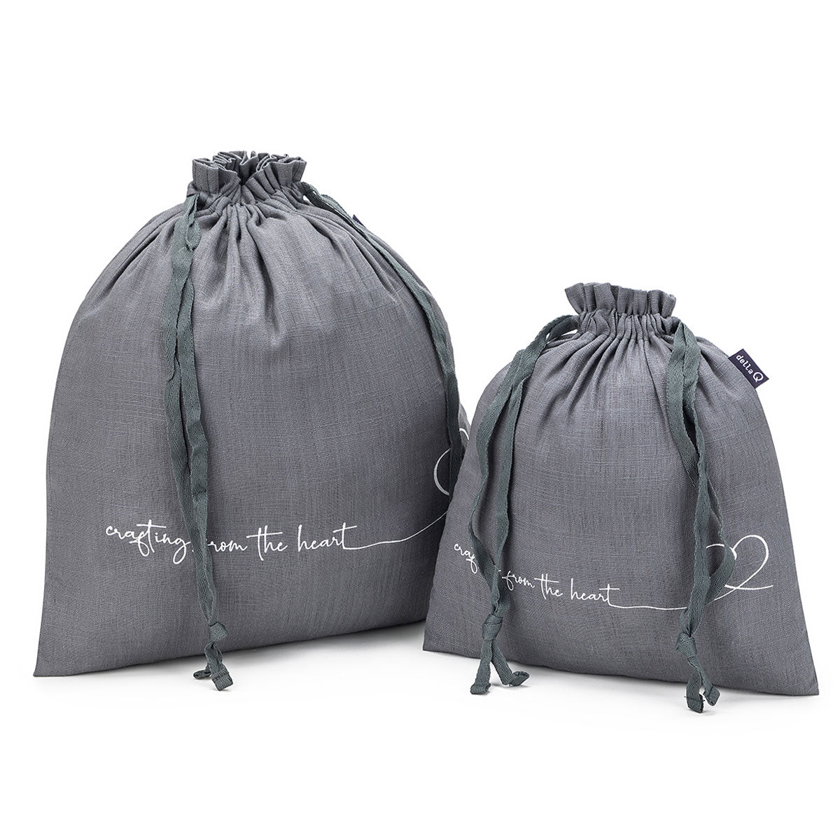 della Q Small Eden Project Bag - 115-1 - Linen Slate: Adorable Project Bag with Signature Prints