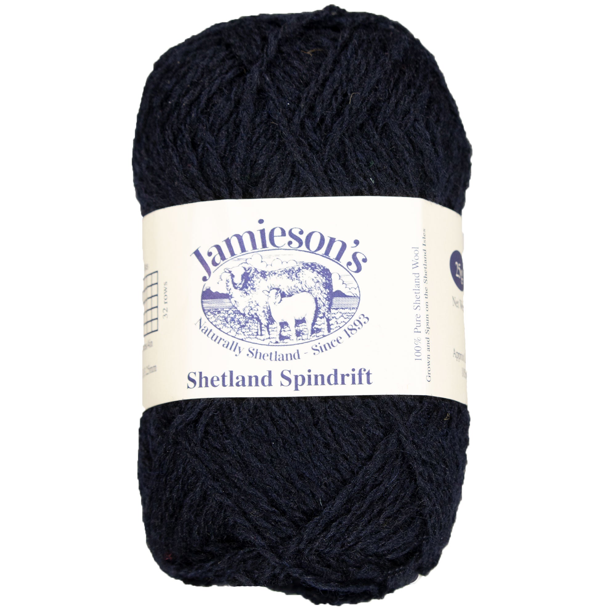 Jamieson's of Shetland Premium Spindrift Yarn - 730 Dark Navy for Crochet and Knitting