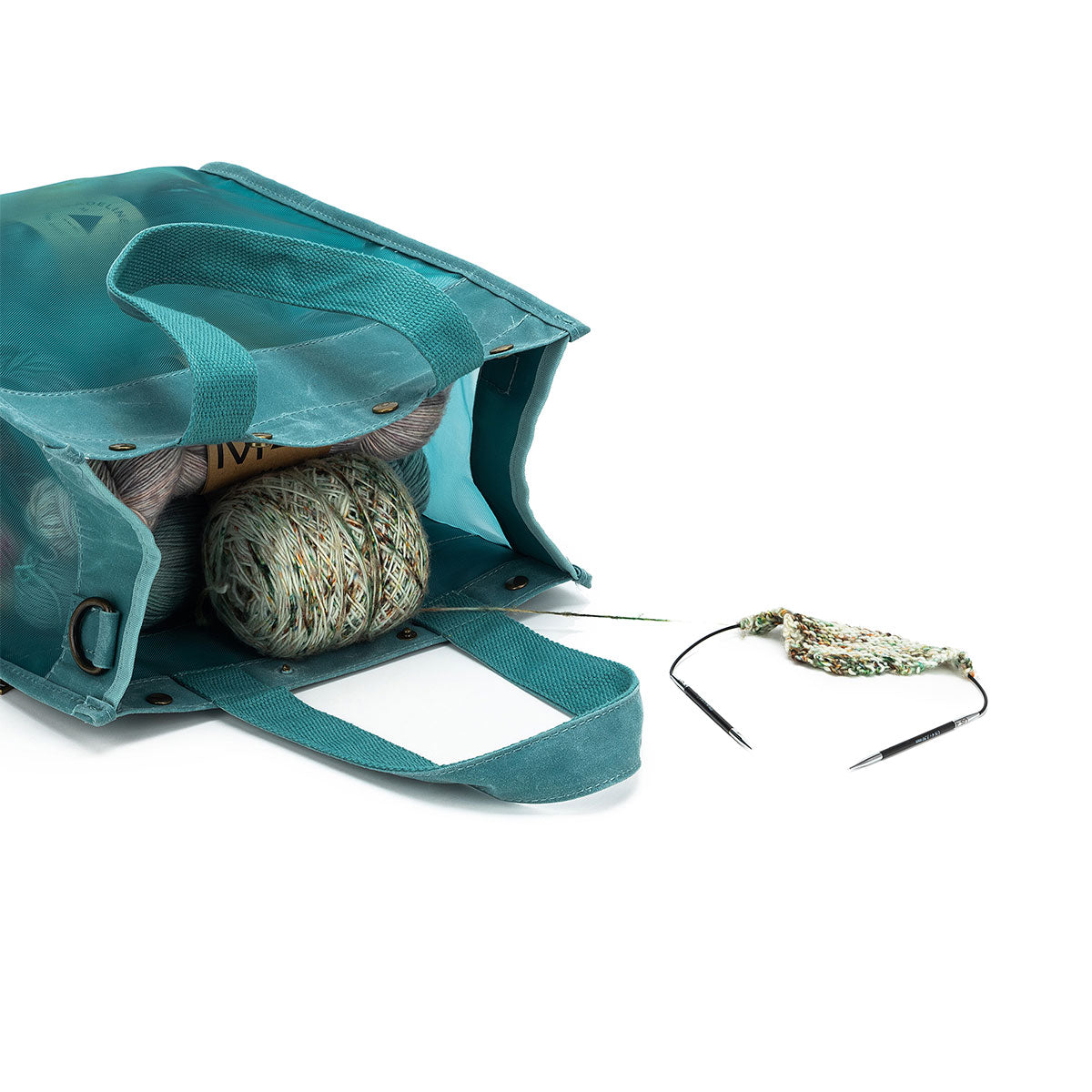 della Q Premium Tall Maker's Mesh Tote - Teal: Ideal for Crafting