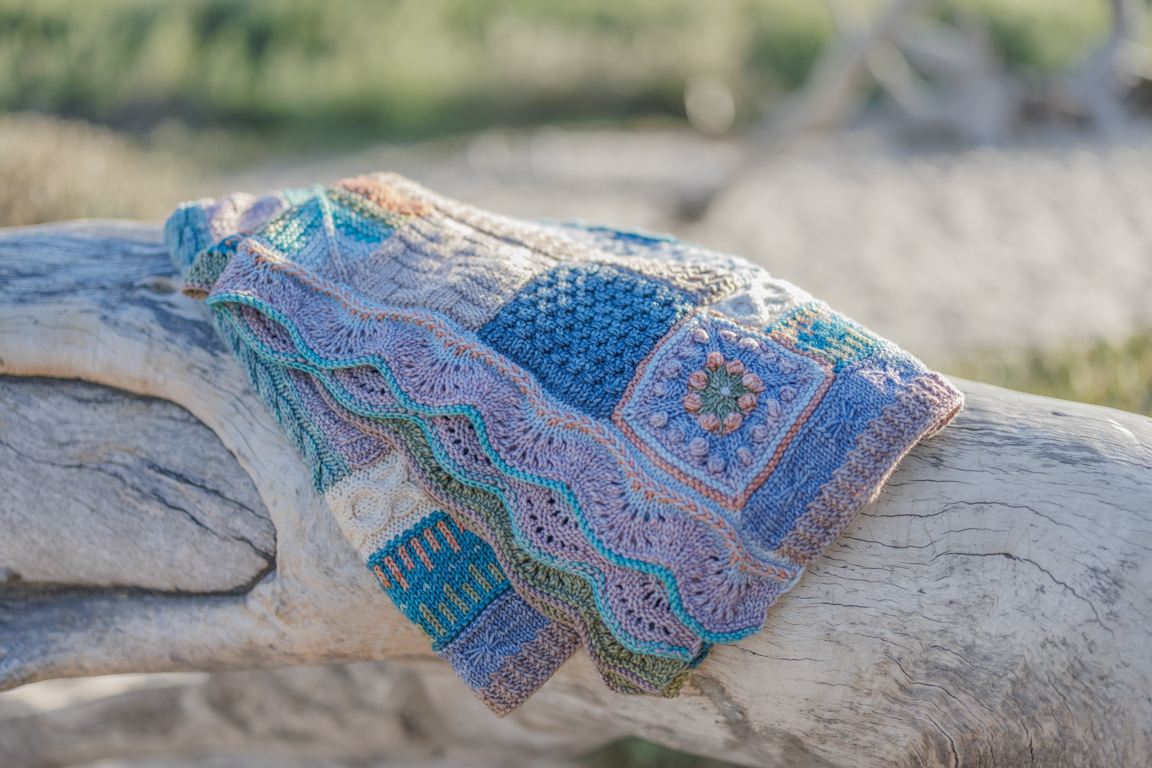 Jimmy Beans Wool 2025 Knit Blanket Club Kits - Beanstalk Worsted Yarn in Beachy Keen Color for Cozy Blanket Making