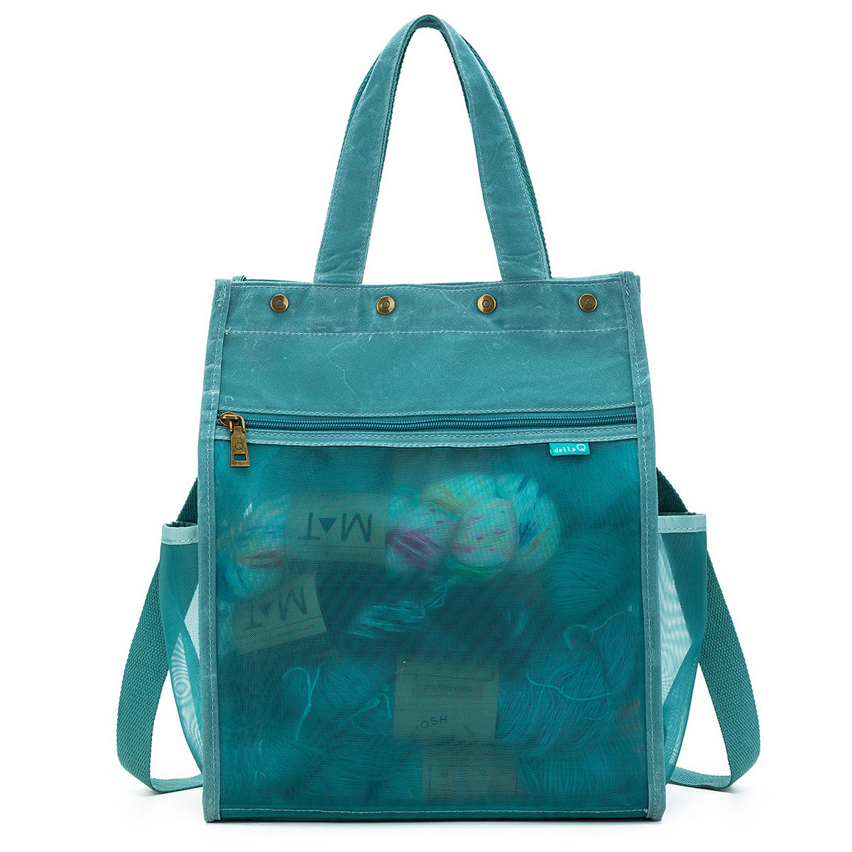 della Q Premium Tall Maker's Mesh Tote - Teal: Ideal for Crafting