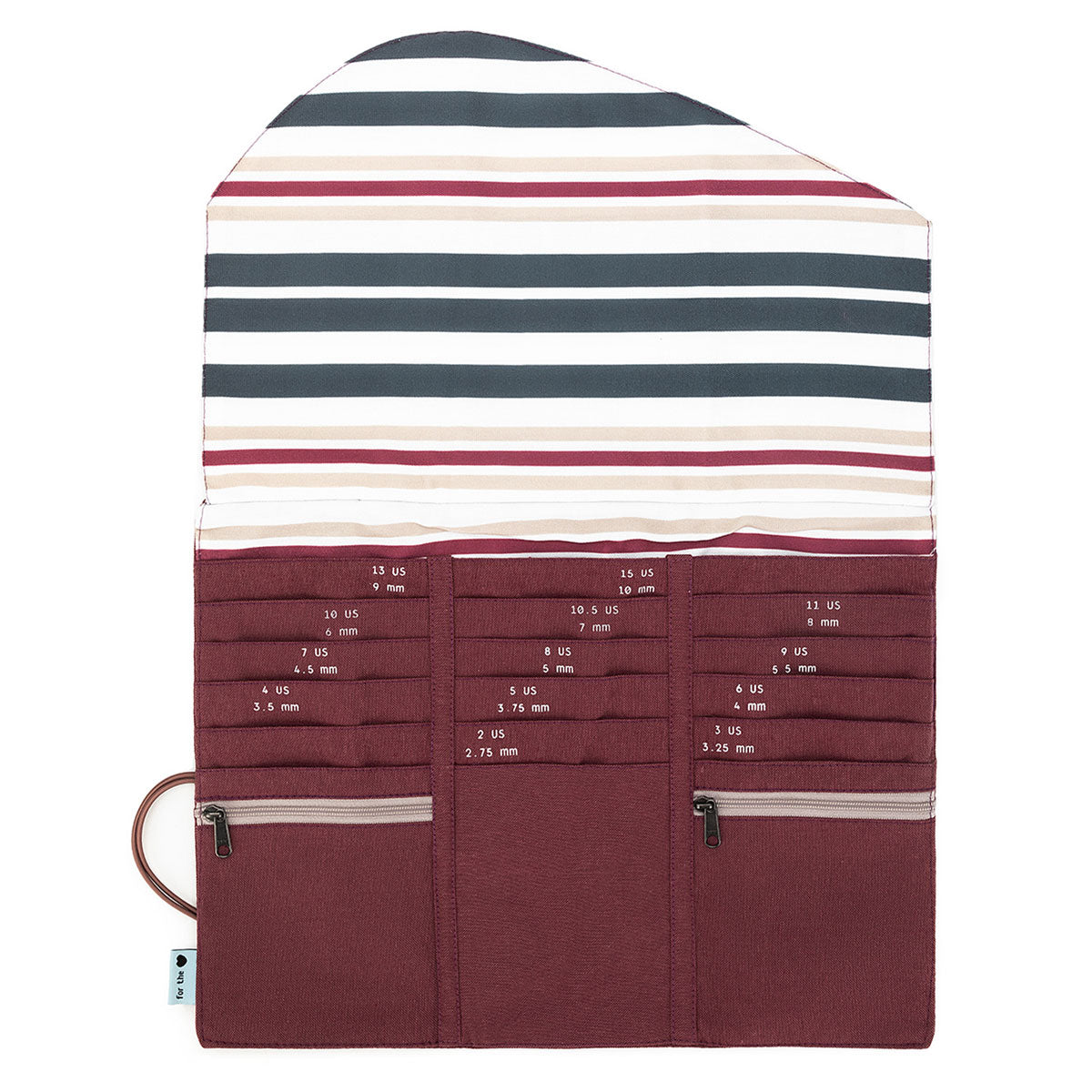 della Q Tri-Fold Circular Needle Case 1145 - Linen Wine - Ideal Storage for Knitting Needles