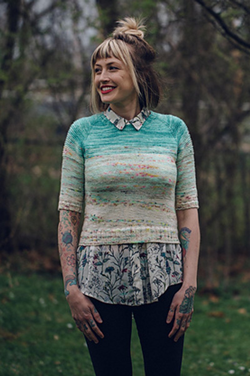 Andrea Mowry Drea Renee Knits - So Faded Seamless Top - Down Sweater Patterns