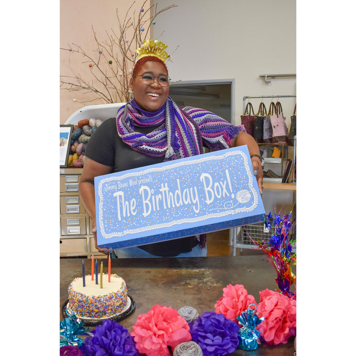 2023 Jimmy Beans Wool Exclusive Birthday Box Kits - Birthday Suit in Stunning Purples