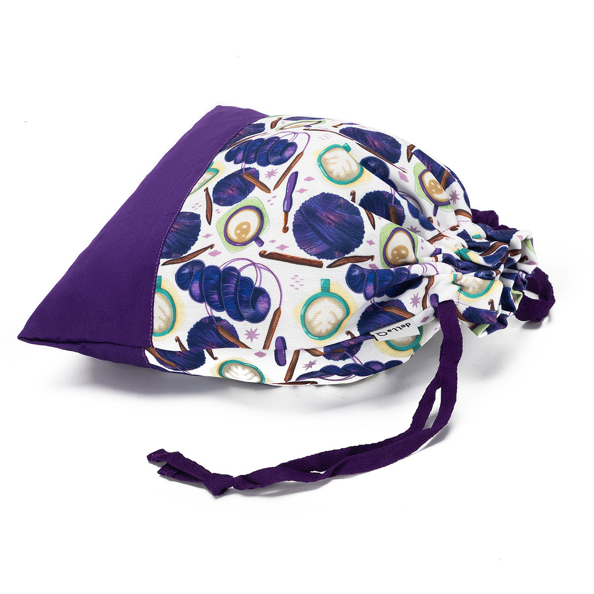 della Q Small Eden Project Bag 115-1 - Stunning Fabric Print Collection in Coffee and Yarn Green