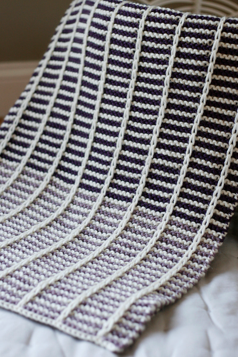 Berroco Corey Modern Baby Blanket Kit with Fun Gradient Stripe