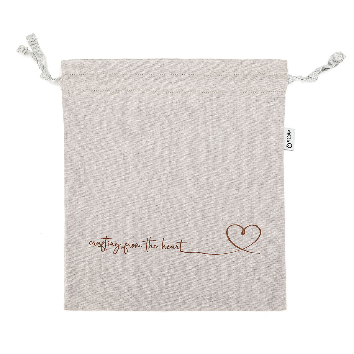 della Q Small Eden Project Bag - 115-1 - Linen Slate: Adorable Project Bag with Signature Prints
