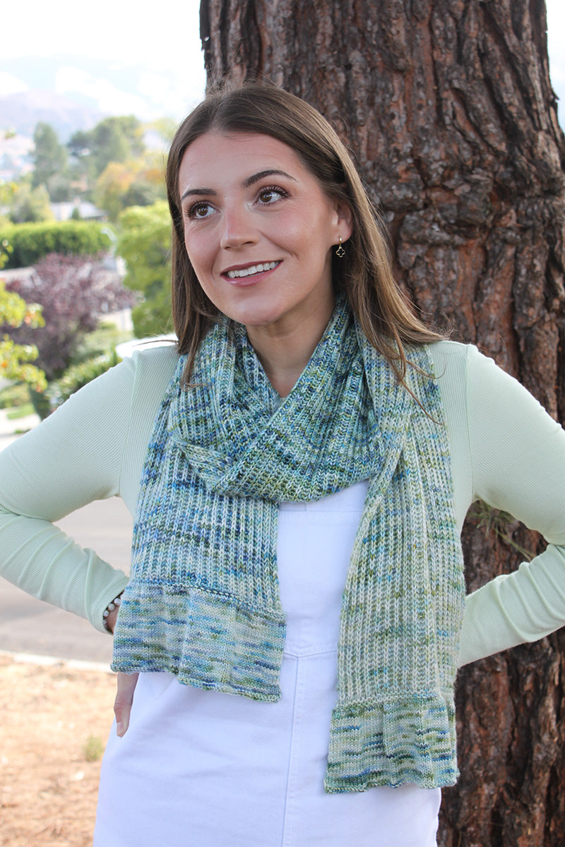 Dream In Color Frosted Forest Scarf Kit with Enchanting Fen Color for Beginner and Seasoned Knitters