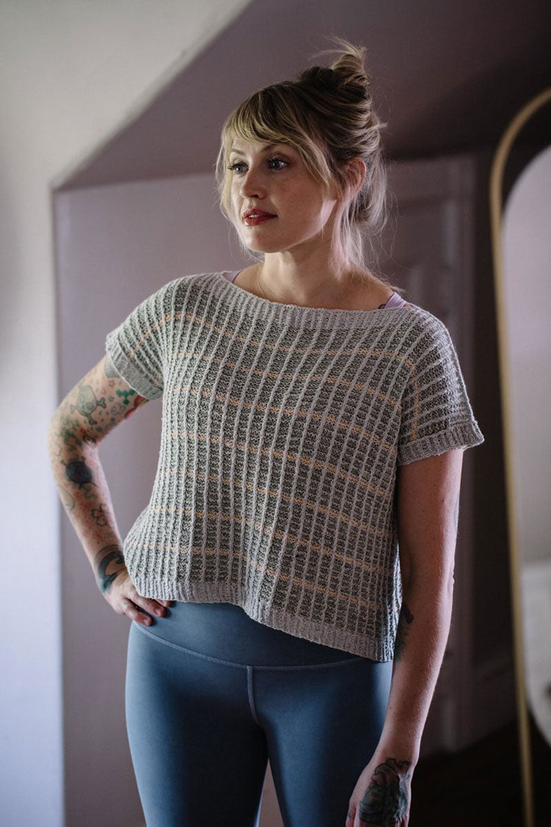 Andrea Mowry Drea Renee Knits Patterns - Stylish Vellichor Cropped Tee Knitting Pattern