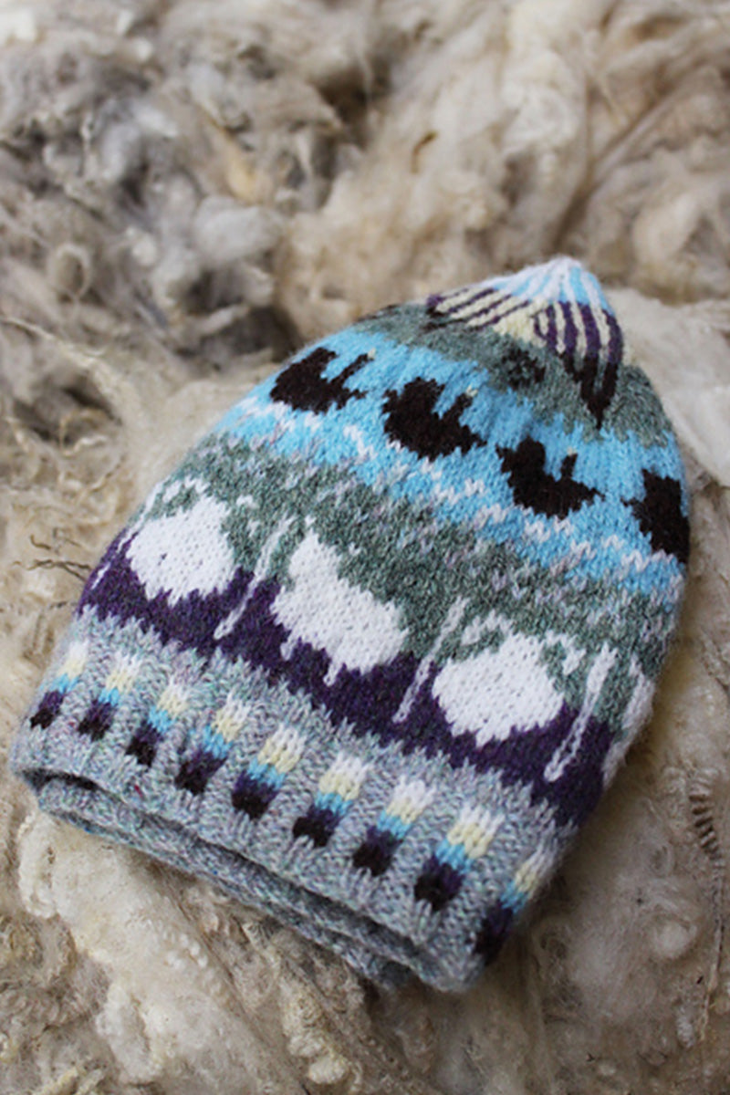 Jamieson's of Shetland Stunning Roadside Beanie Knitting Kit Inspired by Shetland Sheep and Fishing Boats