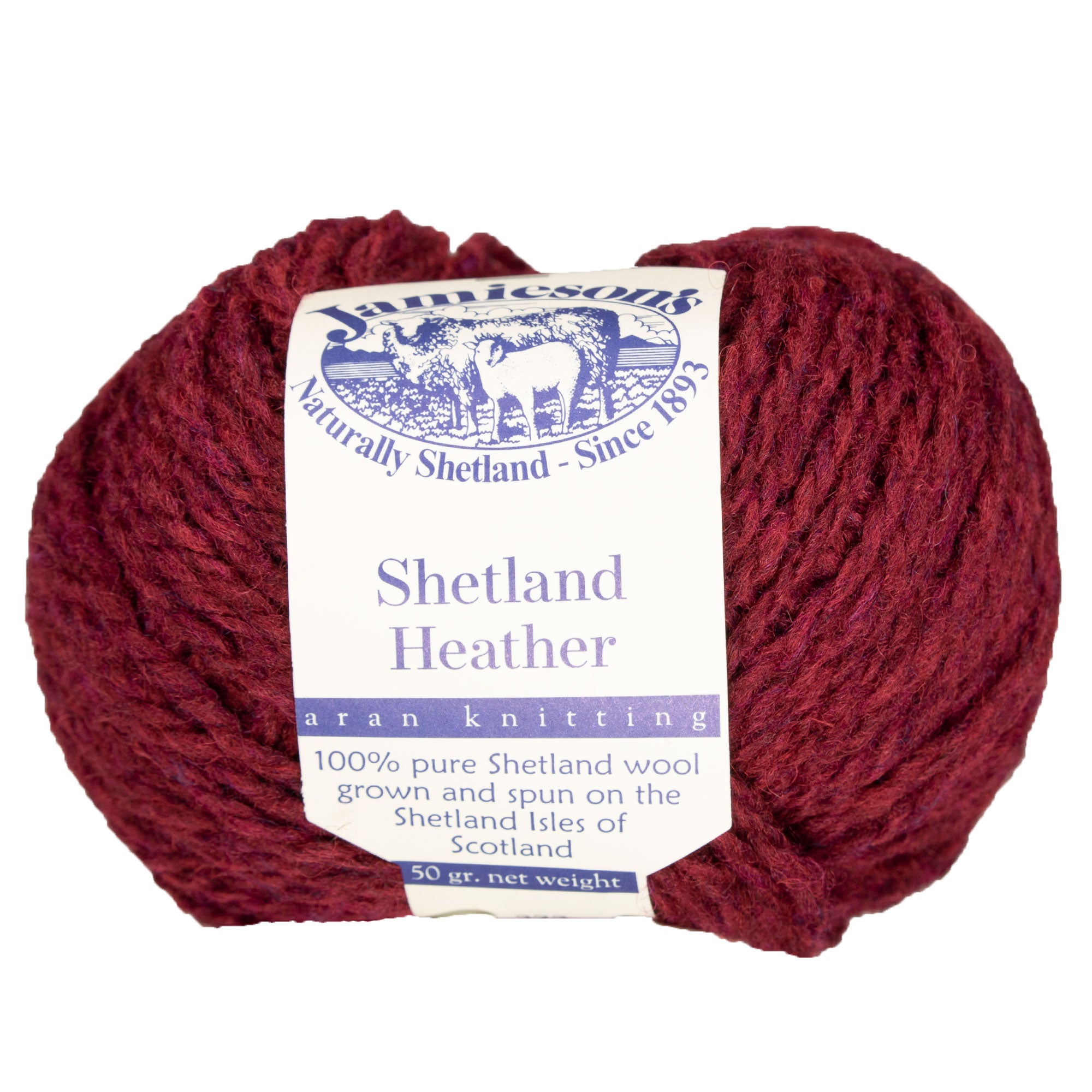 Jamieson's of Shetland Premium Heather Aran Yarn - 323 Cardinal